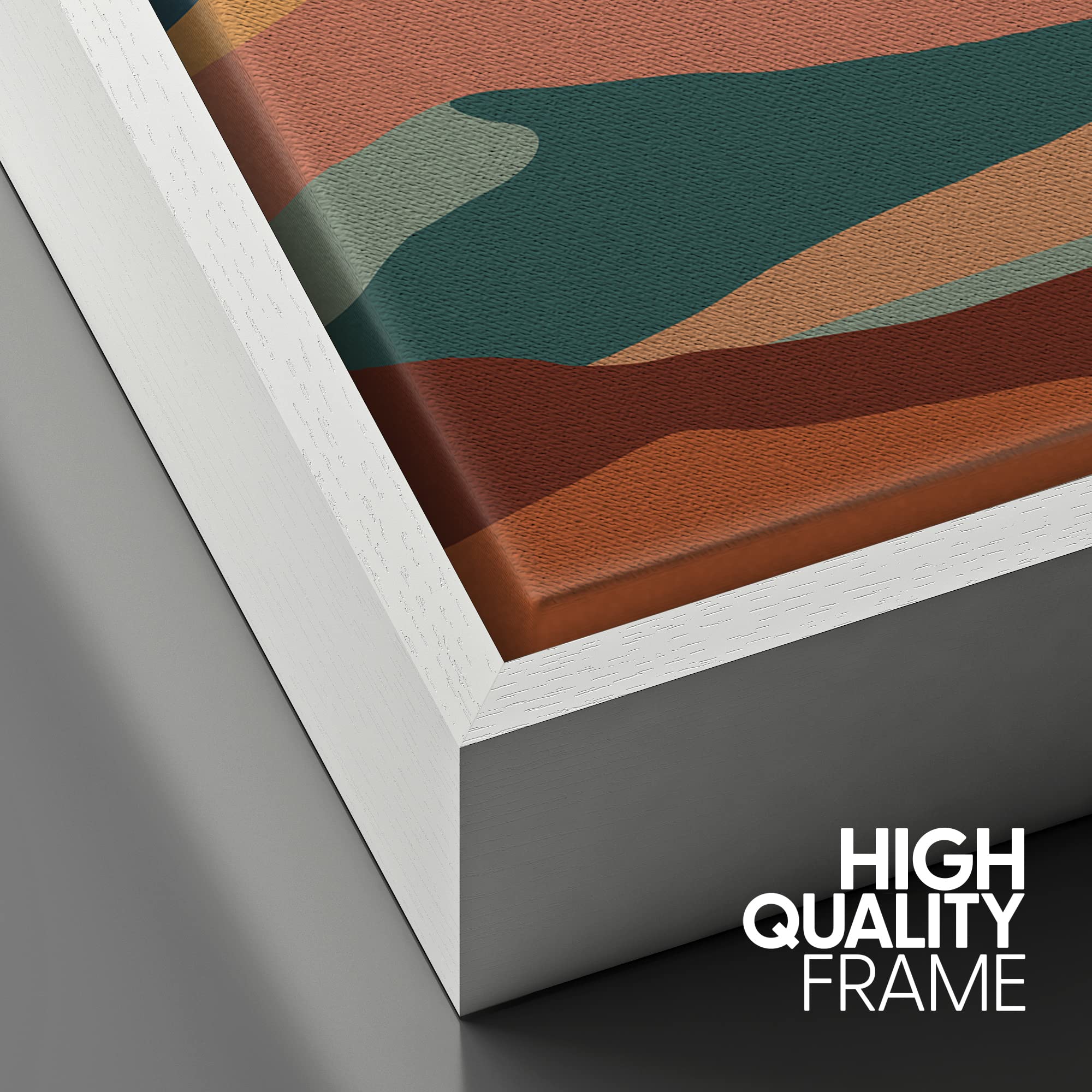 Signford Framed Canvas Print Wall Art Pastel Paint Stroke Mountain Range Environment Nature Wilderness Illustration Modern Art Z