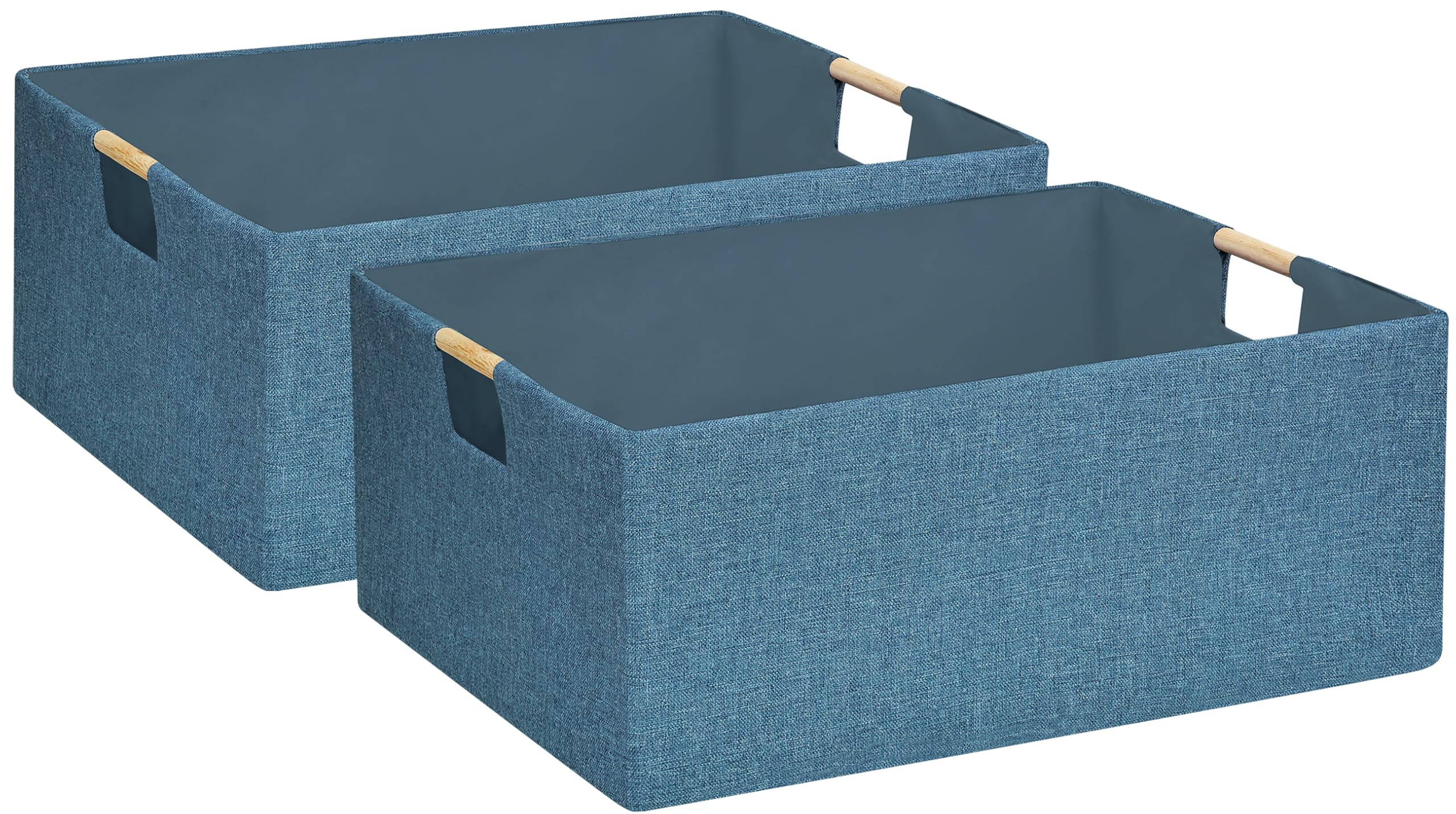 Foldable Storage Box with Handles | 16.9 Inch Collapsible Organizer for Clothes, Toys, Makeup | Sturdy Cardboard Frame & Washabl