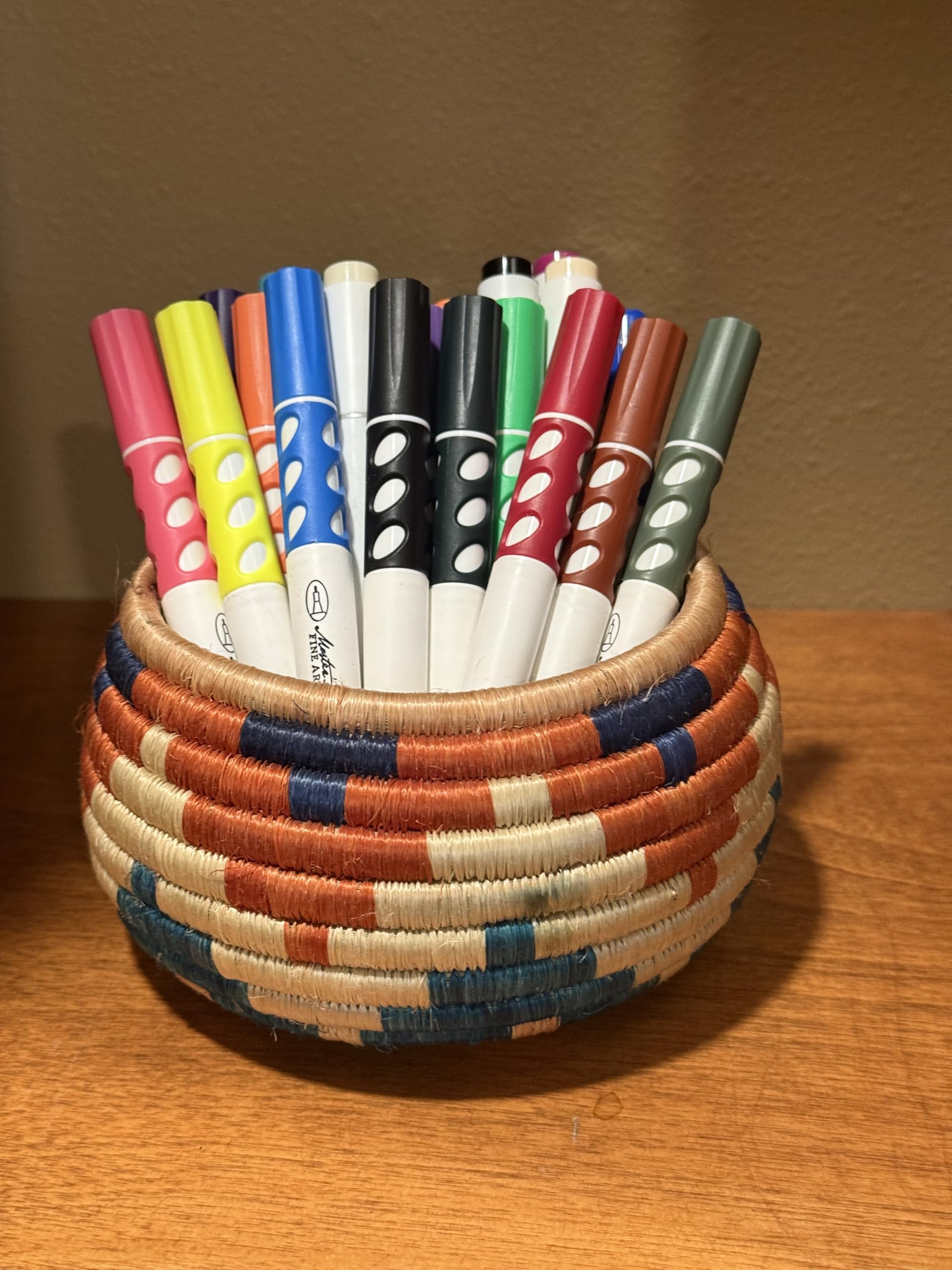 Handwoven African Bowl Sisal Basket, Handmade Trinkets bowl Decorative basket for Home Kitchen Food Storage Organizer 6D x 3-4 h