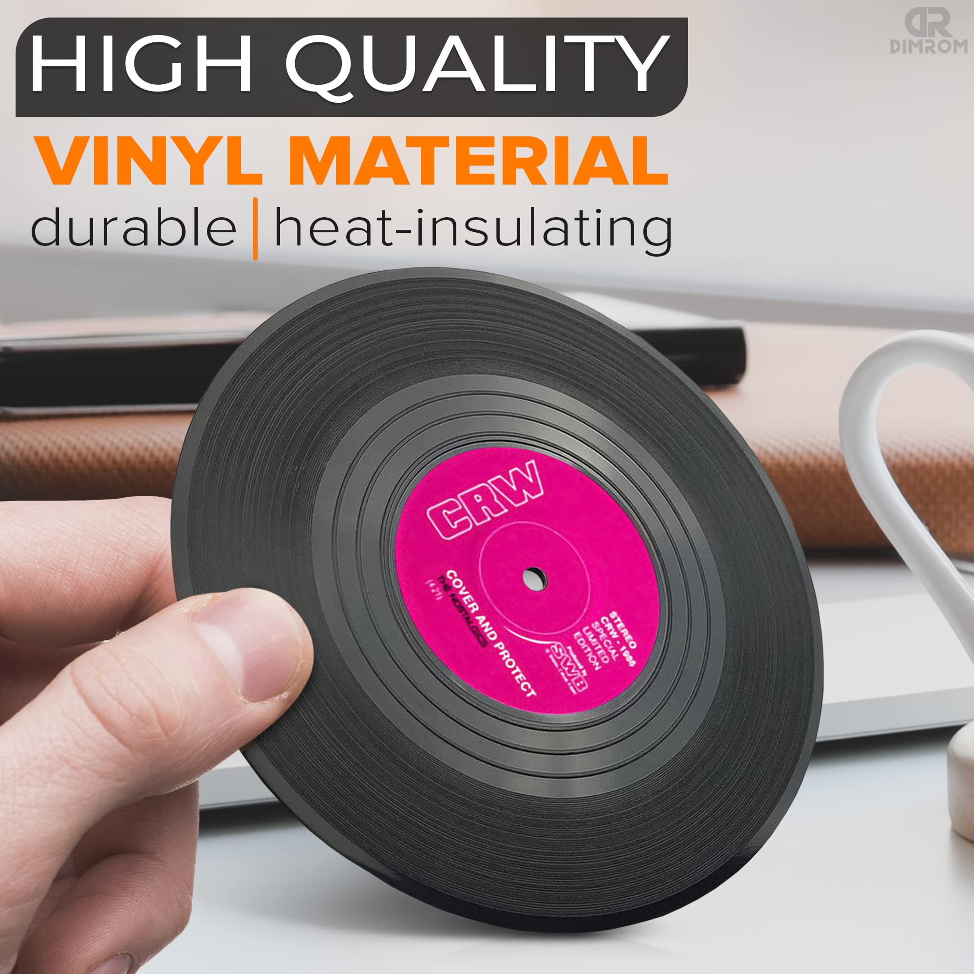 Vinyl Coasters For Drinks - Vinyl Record Coasters For Drinks Mini Vinyl Records Coasters Set Of 6 For Home Bar Gifts Record Play