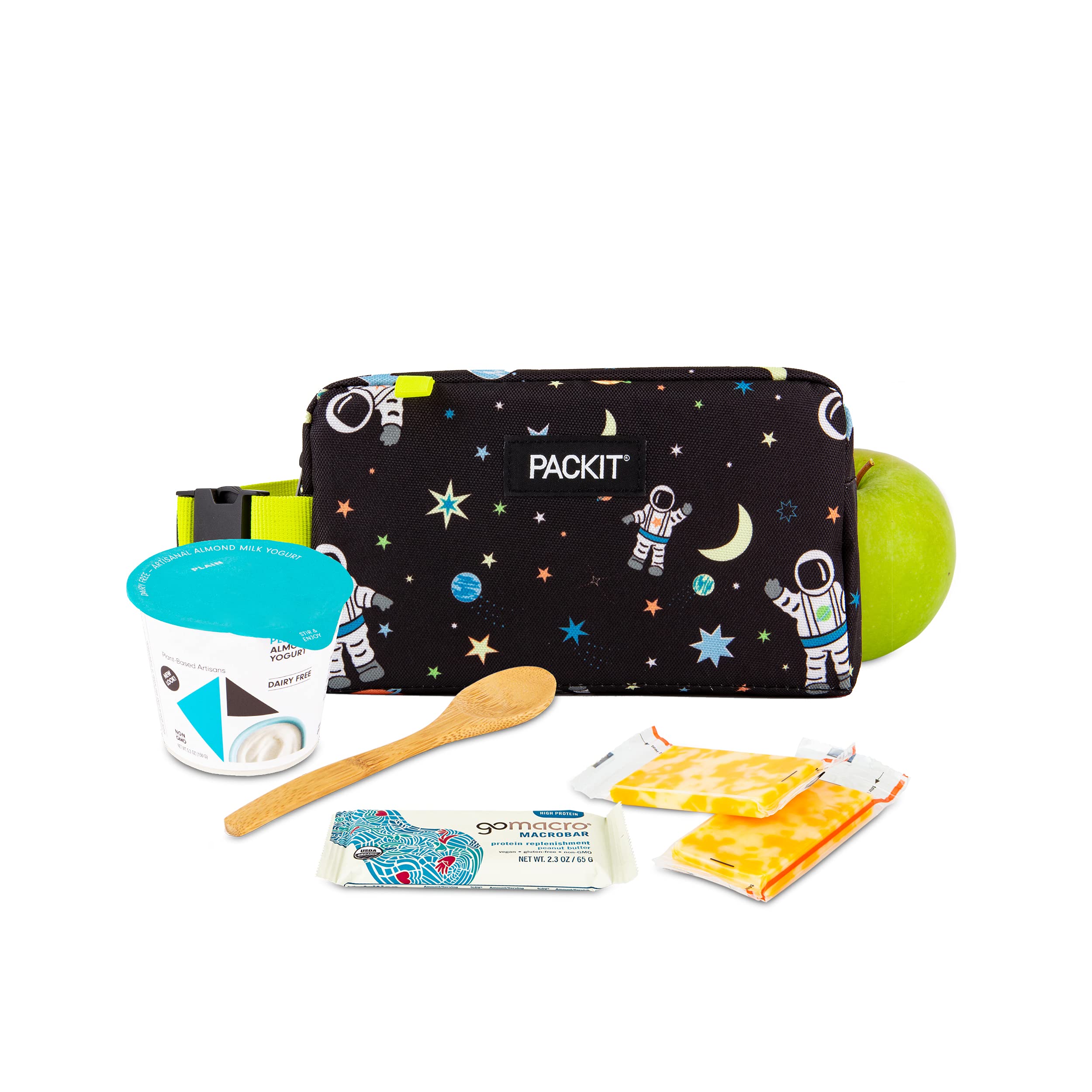 Packit Freezable Snack Box, Spaceman, Built With Ecofreeze Technology, Collapsible, Reusable, Zip Closure With Buckle Handle, Gr