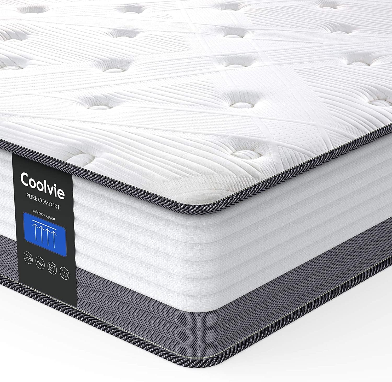 Coolvie Twin Mattress  10 Inch Twin Size Hybrid Mattress  Twin Mattress in A Box  Individual Pocket Springs with Memory Foam Layer Provide Motion Isolation & Cool Sleep  2023