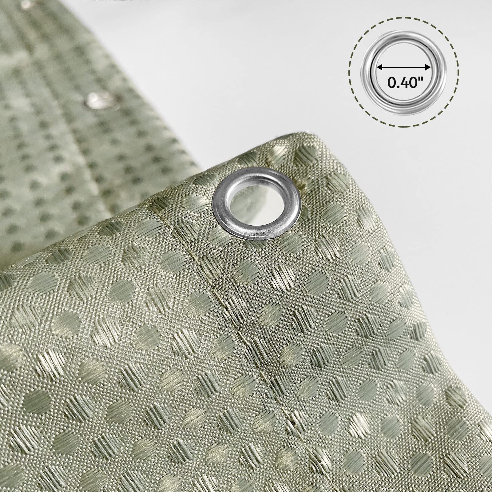 BBiggood Sage Green Shower Curtain  Waffle Weave Shower Curtain for Bathroom Set with Hooks  Waterproof Luxury Hotel Spa Style Decor  Machine Washable  72''x72''