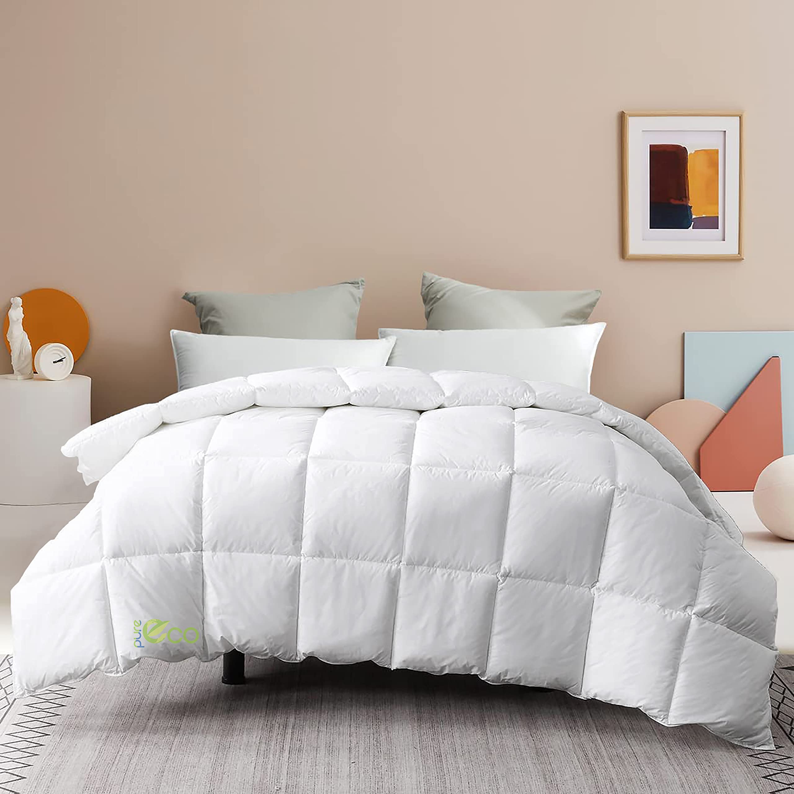 Pure Eco 300 Gsm Comforter Single Bed Blanket/Rajai/Quilt/Dohar (60X 90) Box Stitch Comforter For Single Bed White Color