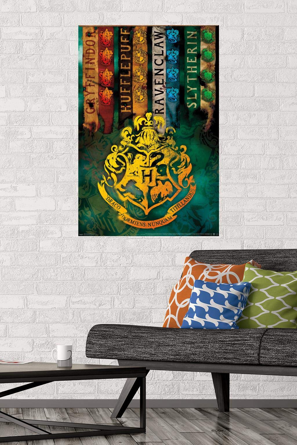 Trends International The Wizarding World: Harry Potter - House Crests Wall Poster, 22.375'' X 34'', Premium Unframed Version