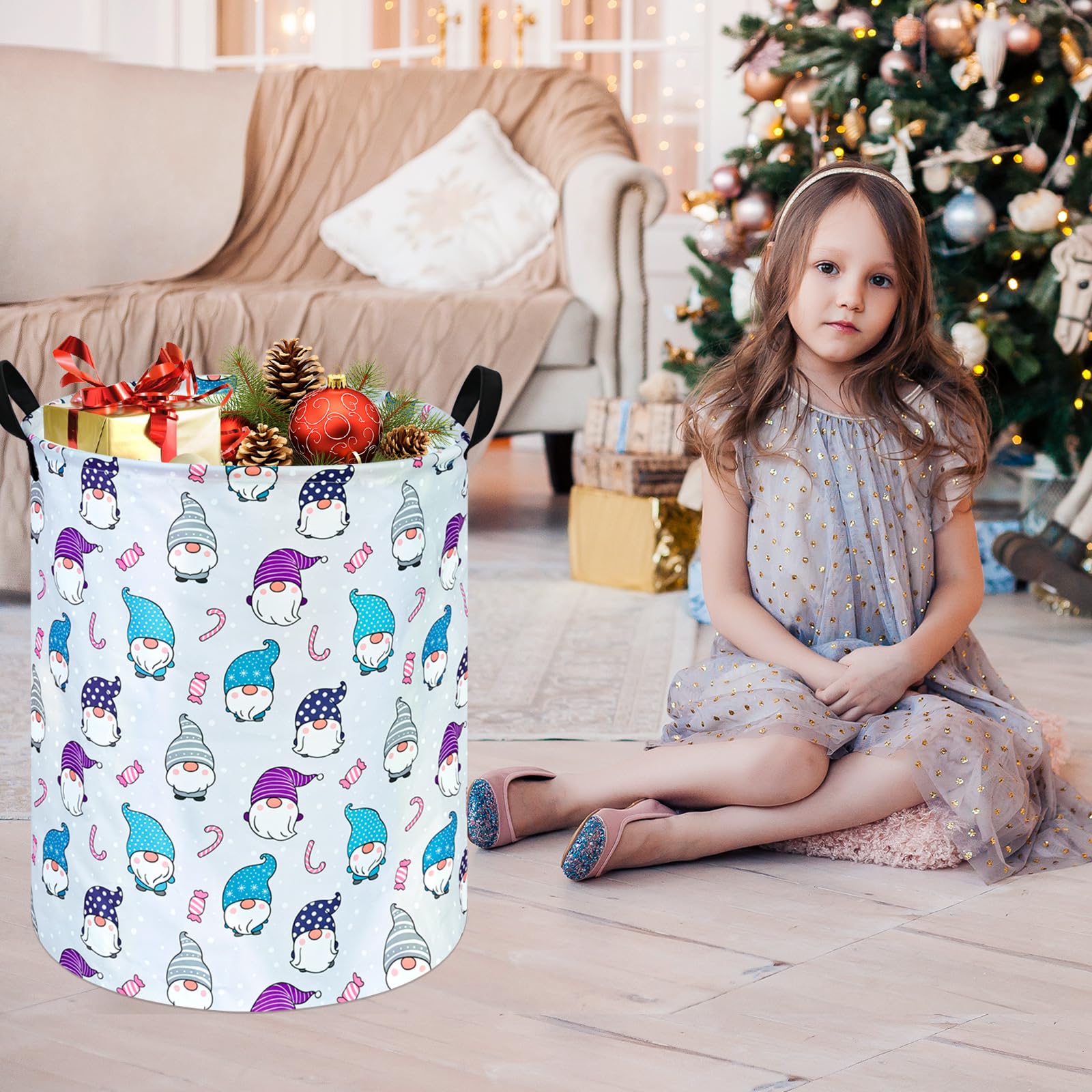 Maizmz Baby Storage Basket,Large Kids Hamper Toys Gift Organizer Bins Laundry Hamper Waterproof Clothes Organizer Nursery Hamper