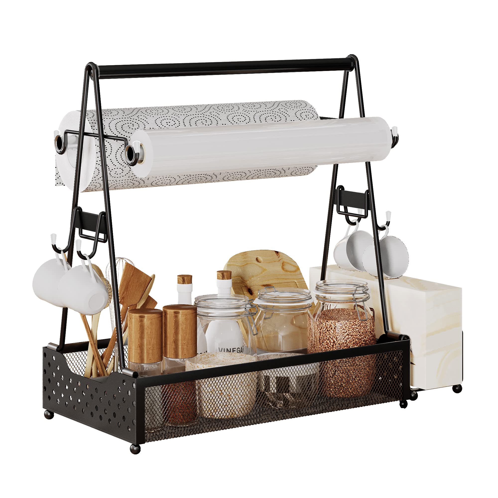 Utensil Caddy, Grill Condiment Caddy, Bbq & Picnic Caddy, Utensil Holder For Party, Picnic Flatware Caddy With Handle And Paper