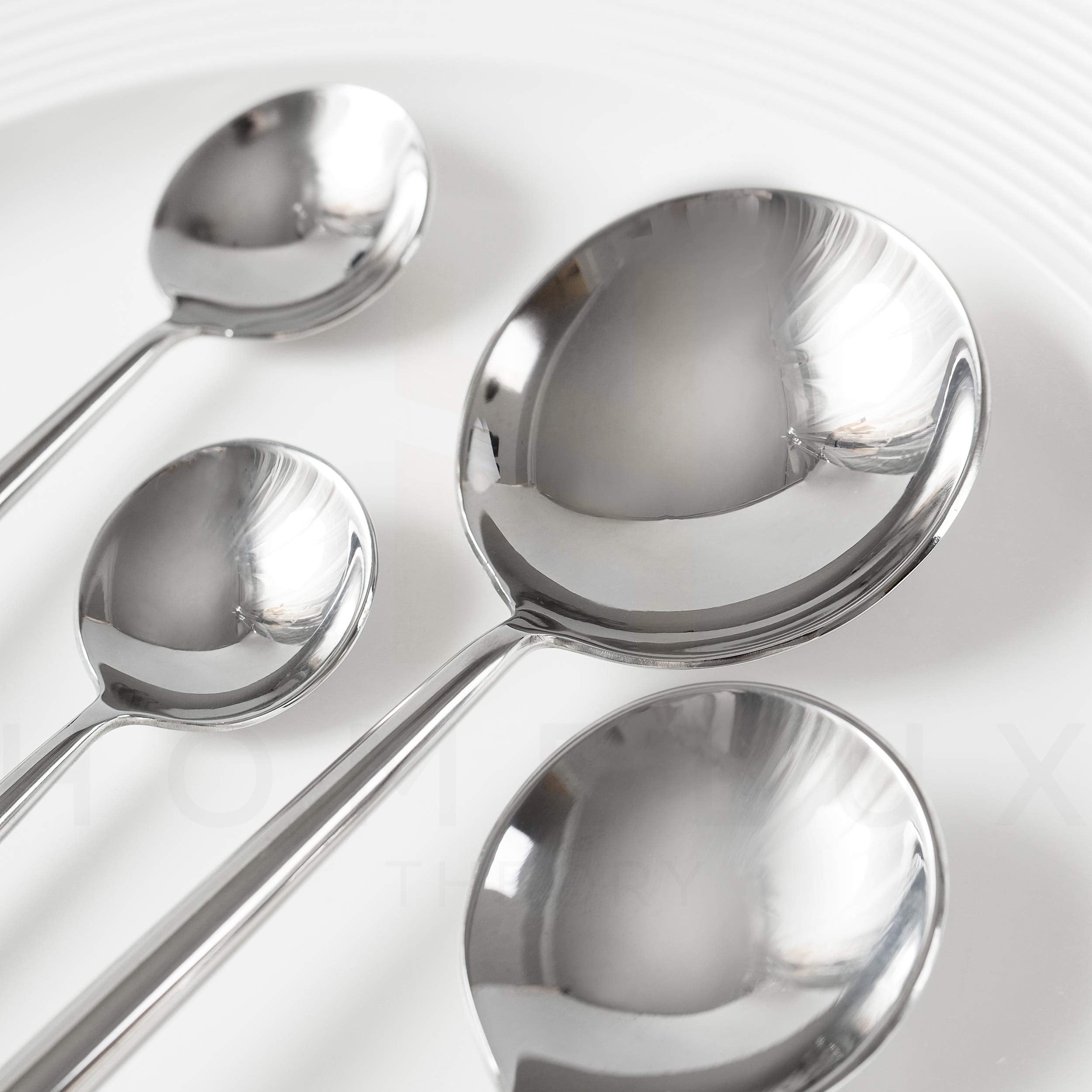 Homelux Theory 18/10 Stainless Steel Silverware Set, 4 Cutlery Set Of 5Pc Heavy Duty Spoons & Forks Set, Kitchen Silverware Set