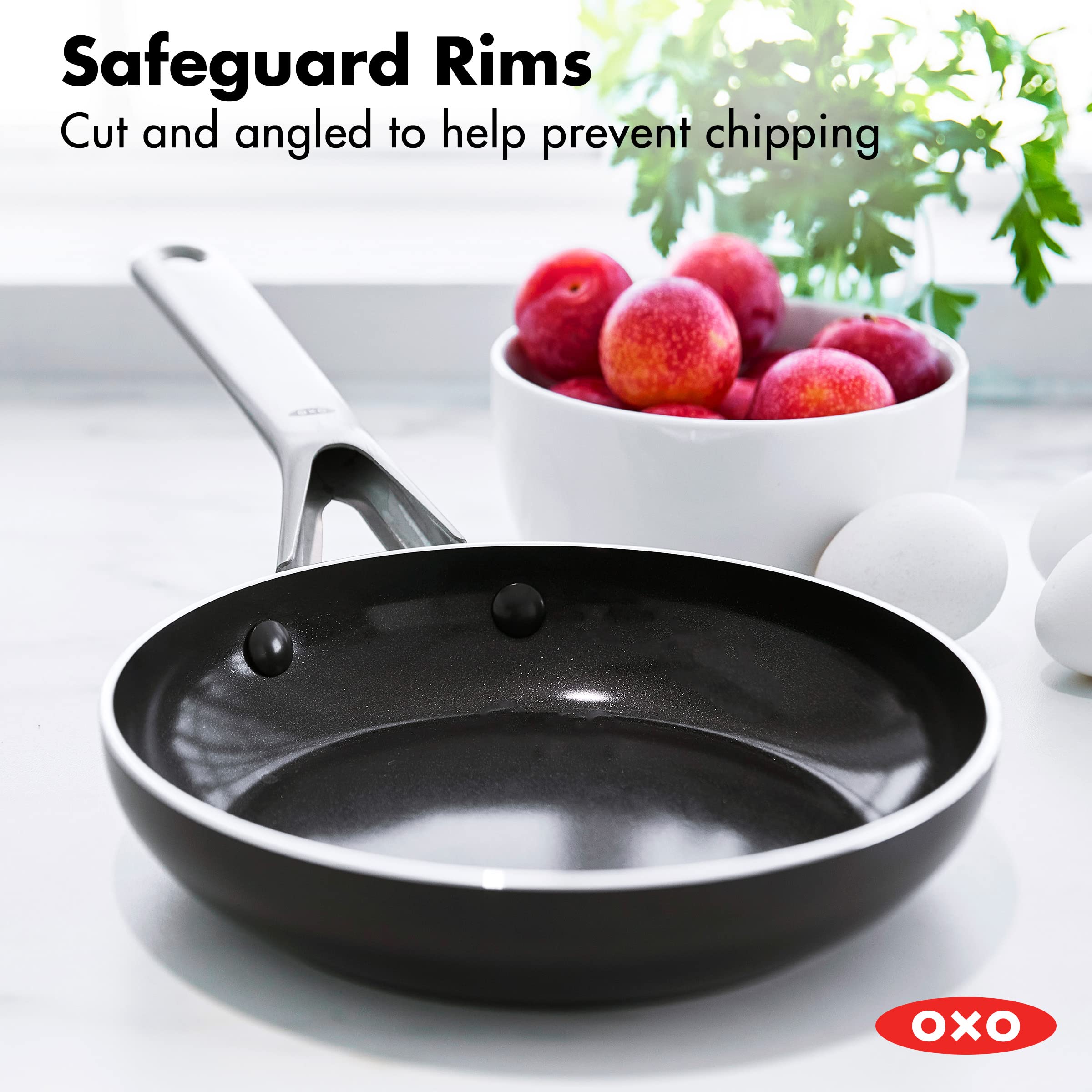 Oxo Agility Series 8 Frying Pan Skillet, Ceramic Nonstick Cookware Pfas-Free, Induction Suitable, Quick Even Heating, Stainles