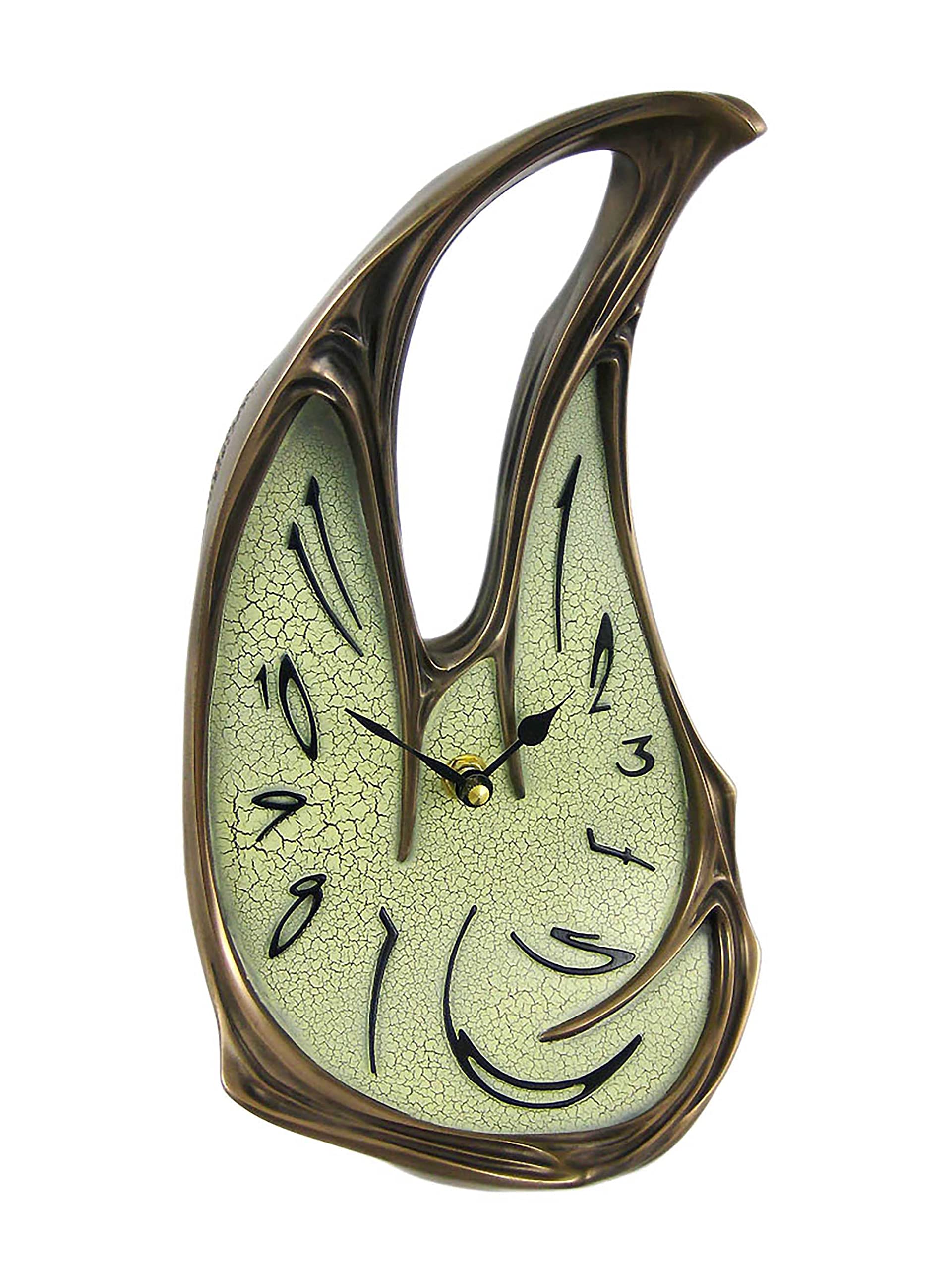 Cool Bronze Finish Melted Desk Clock Table Mantel Dali