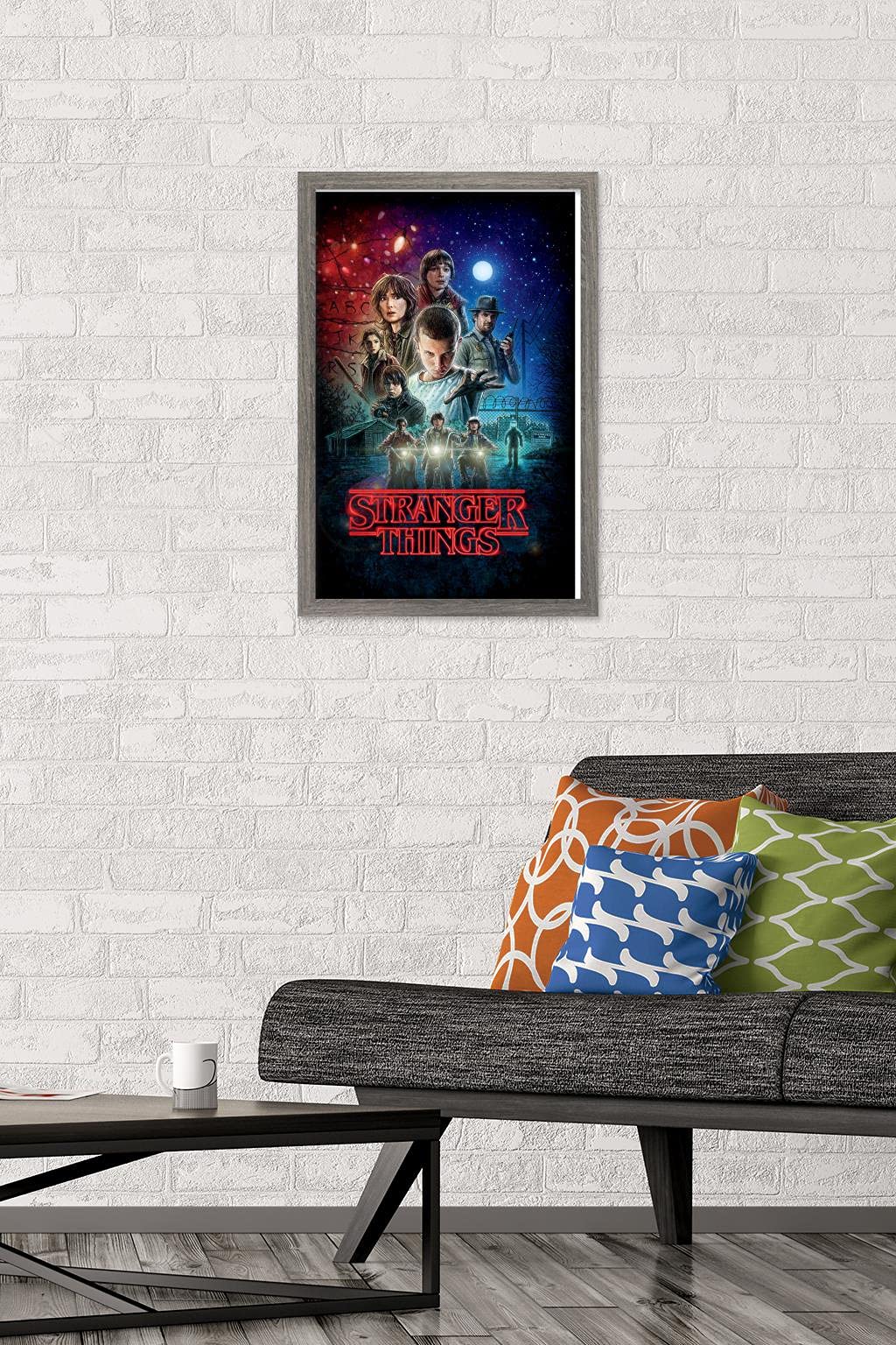 Trends International Netflix Stranger Things - One Sheet Wall Poster, 14.725'' X 22.375'', Barnwood Framed Version