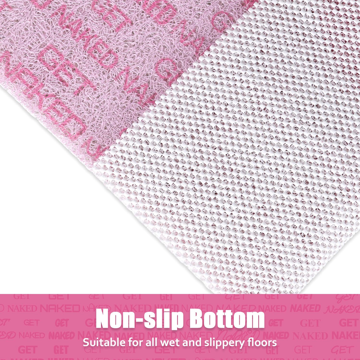 Shower Mat Bathtub Mat Non-Slip - 24X32 Inch Soft Comfortable Bath Mat With Drainage Holes - Pvc Loofah Massage Bathmat For Show