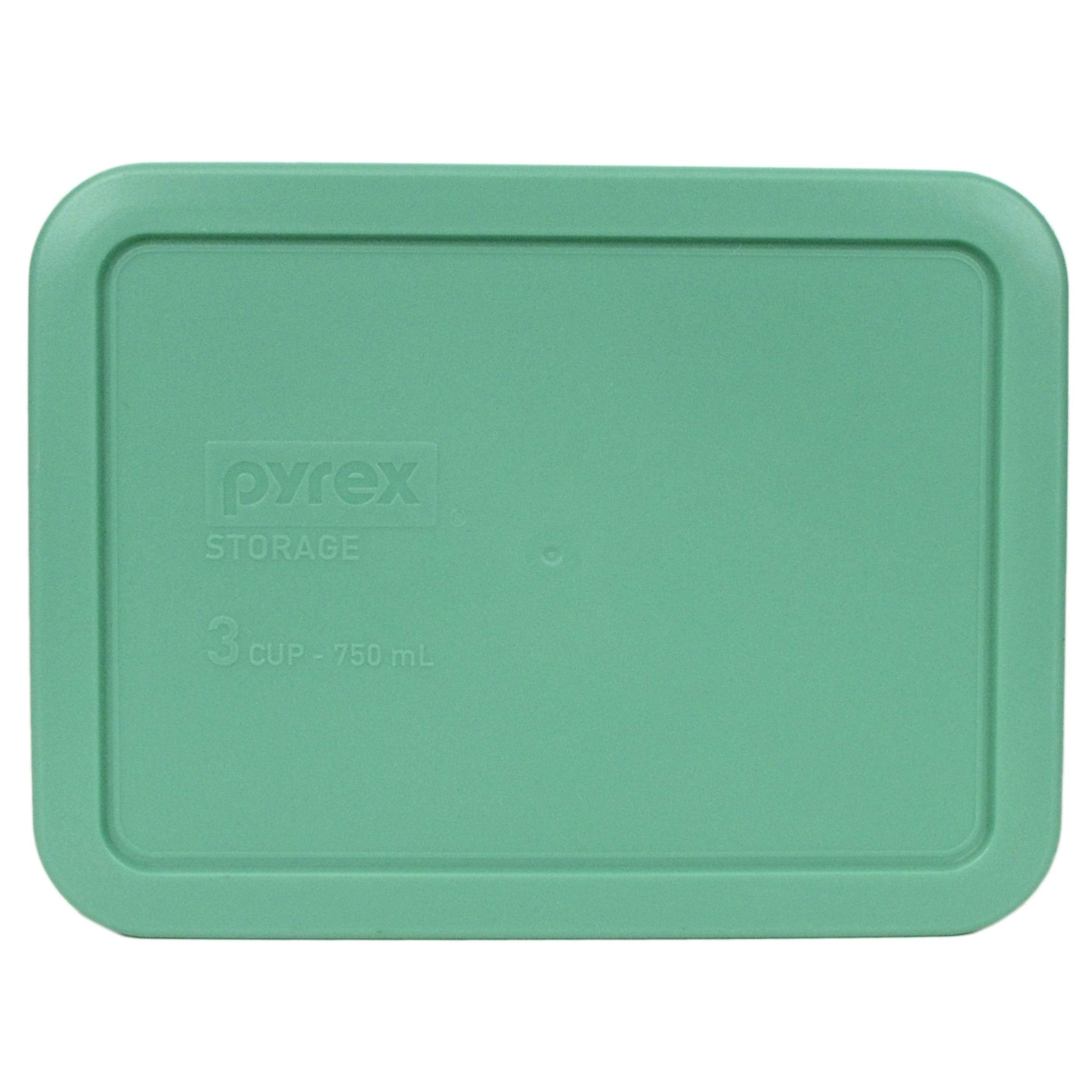 Pyrex 7210-Pc Light Green Rectangle Plastic Food Storage Replacement Lid, Made In The Usa - 6-Pack