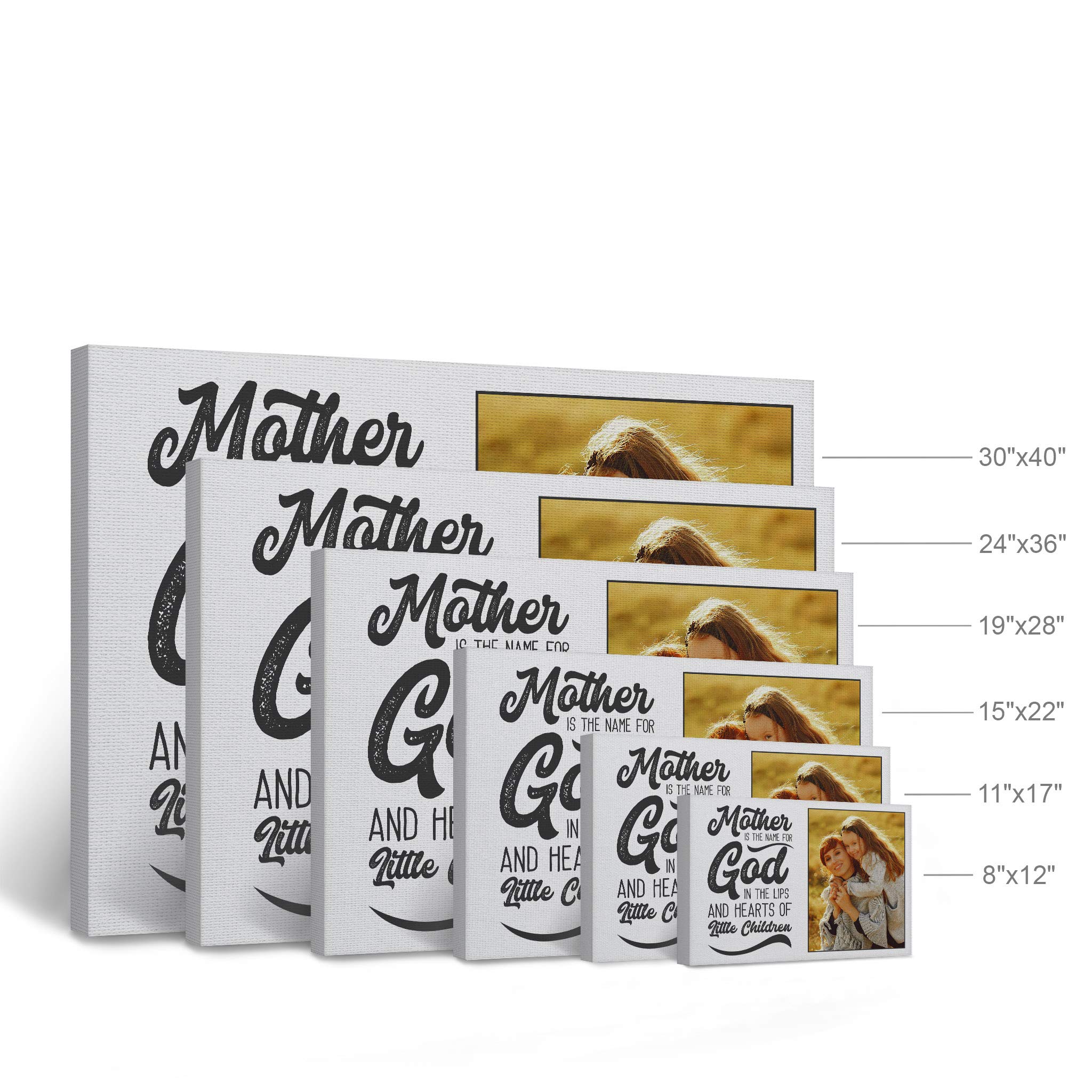 Smile Art Design Custom Photo Print Canvas Print with Your Photo Personalized Photo Mother is The Name for God in The Lips Quote Personalized Gifts for Moms 15x22 inches
