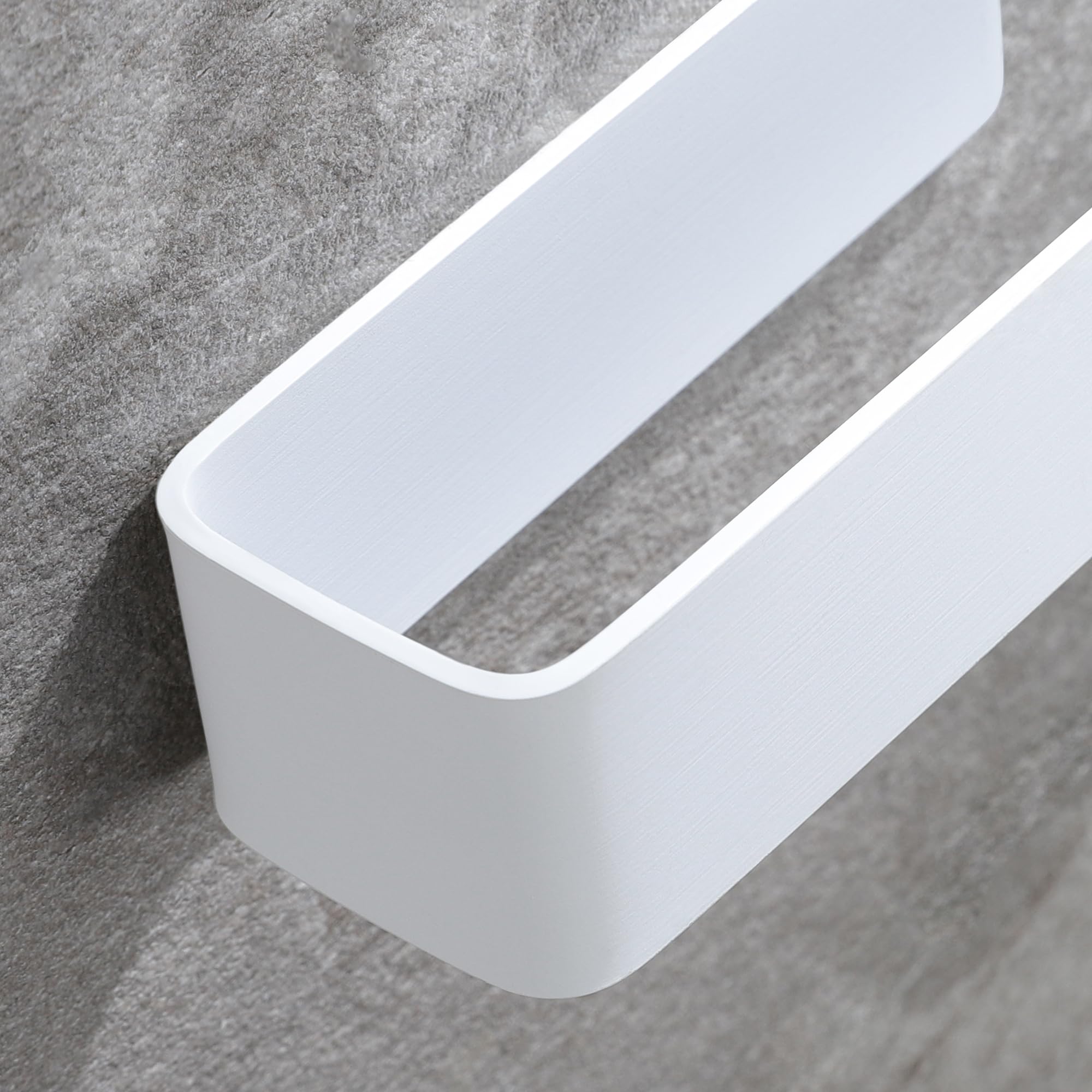 Taozun Adhesive Hand Towel Holder, 2-Pack White Towel Racks For Bathroom And Kitchen, Stainless Steel Hand Towel Bar/Towel Ring