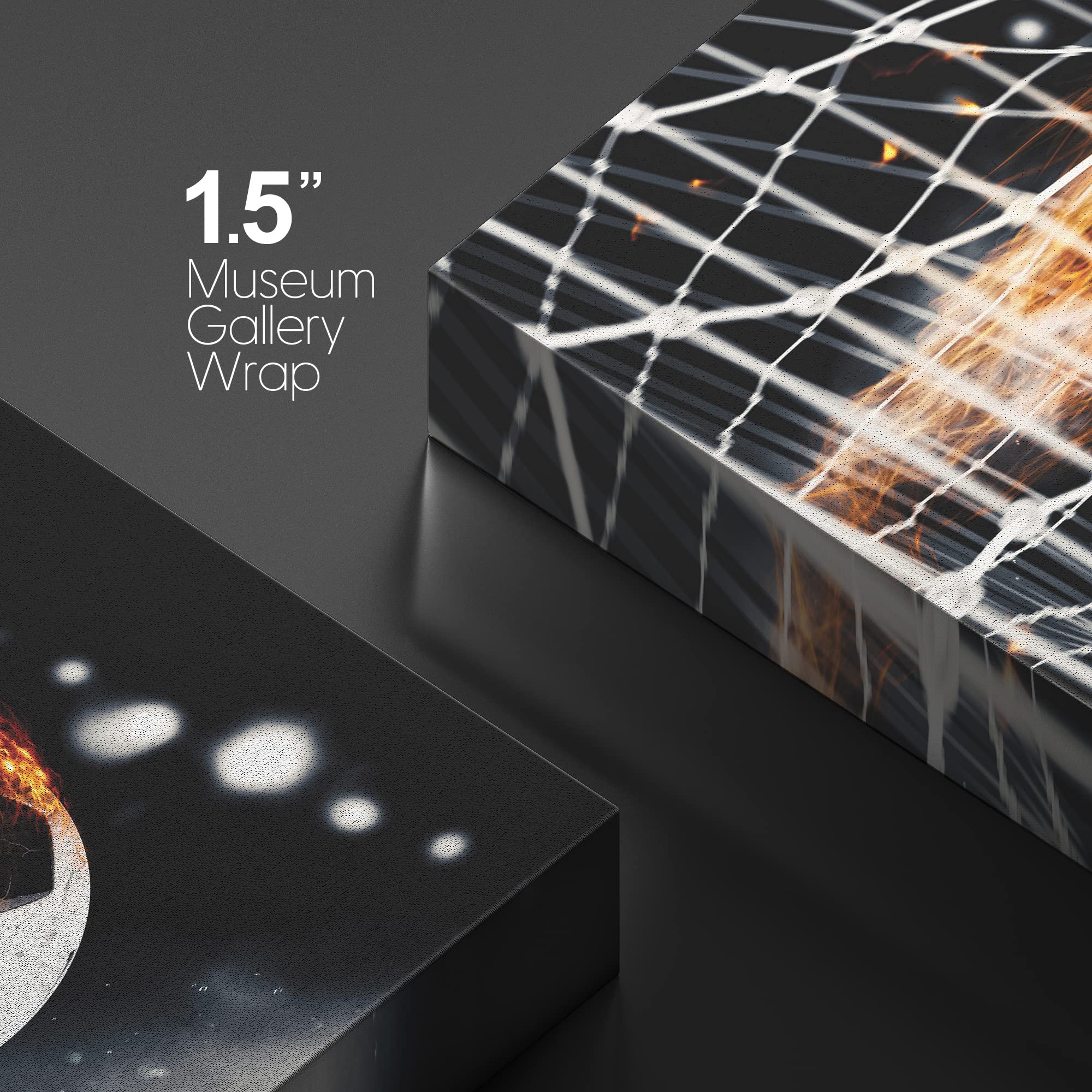 Wall26 Canvas Print Wall Art Fiery Soccer Ball Makes A Goal Sports Athletes Photography Realism Contemporary Scenic Urban Multic