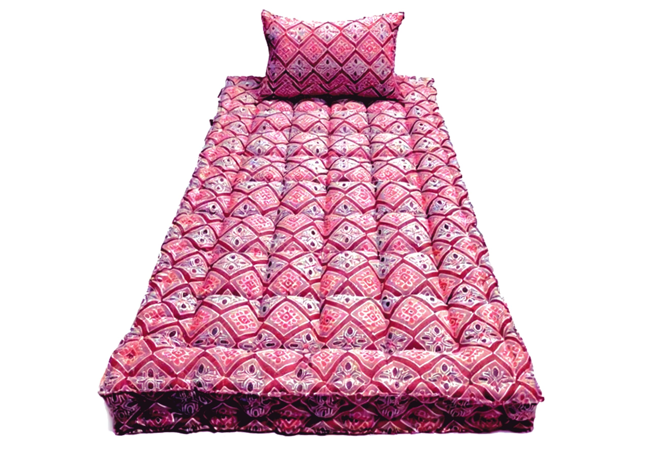 Ozone Mattress Organic Kapok Silk Cotton Ilavam Panju Single Cot Bed Mattress,6.25 x 3 ft / 75 x 36 x 4 inch,Multicolour.