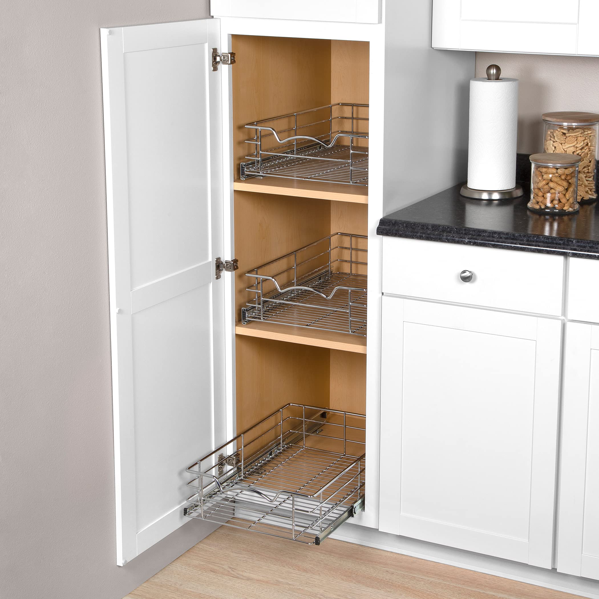 Hold N Storage Heavy-Duty Premium Collection Pull Out Cabinet Organizer - Pantry Drawer Slide Out Caddy -Lifetime Limited Warran