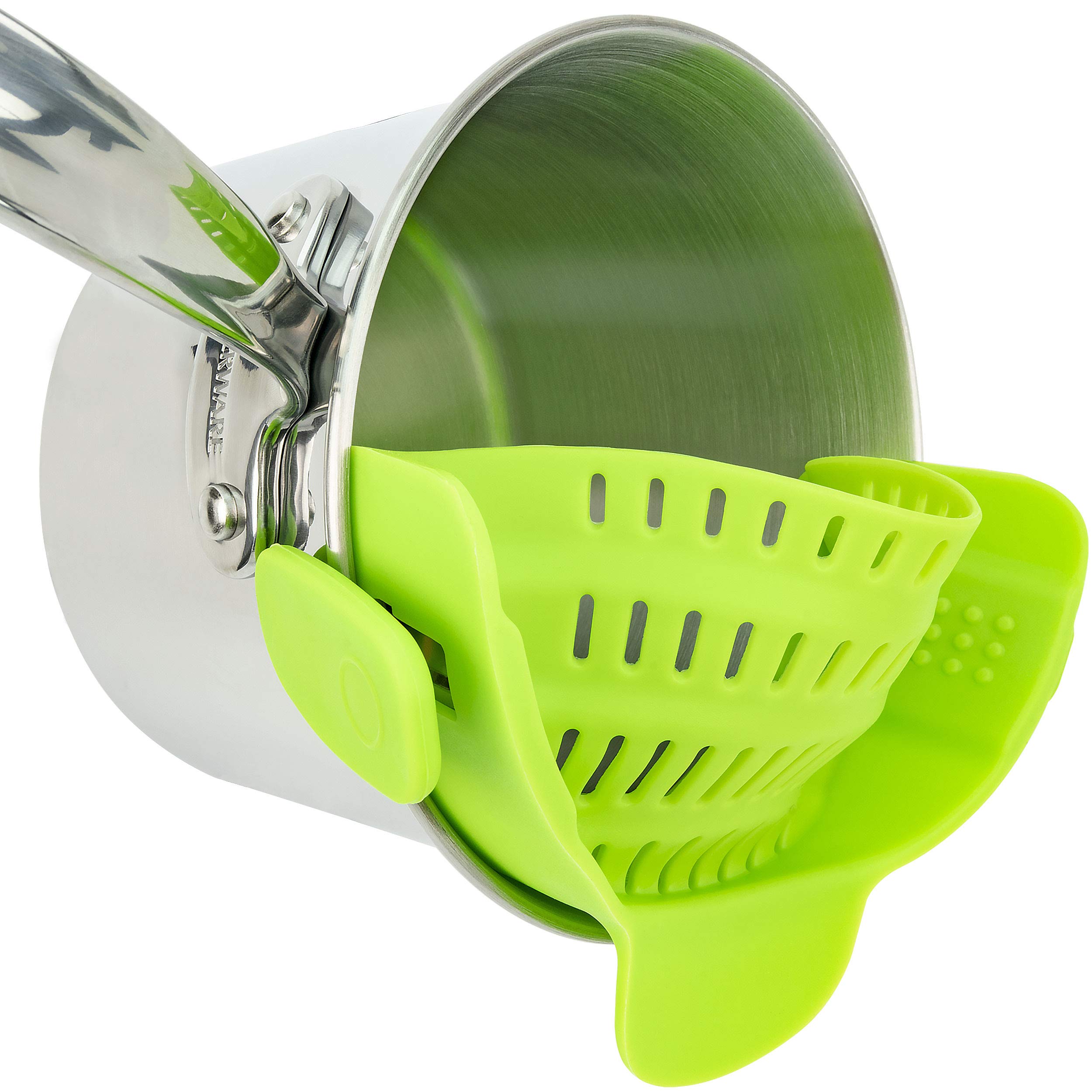 Rubber Snap Strainer, Green - Southern Homewares - Cook Pasta & Rice, Silicone Kitchen Tool For Pots & Pans