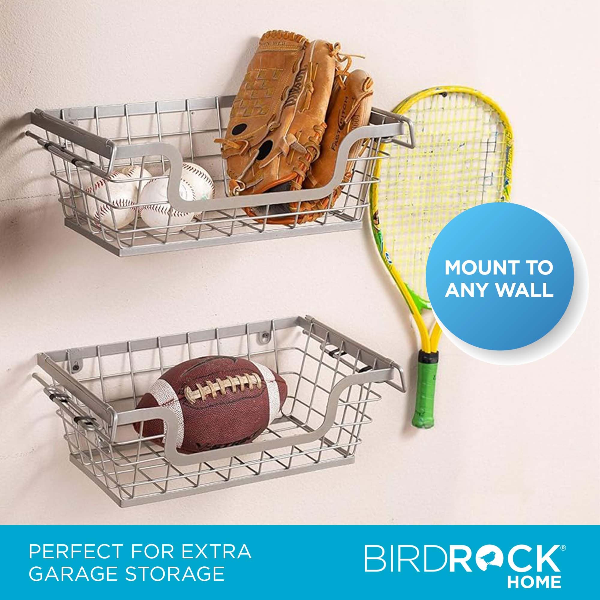 Birdrock Home Wire Baskets - Set Of 2 Stackable Hanging Bins - Wall Mount Shelf - Potato Onion Storage - Kitchen Pantry Organize