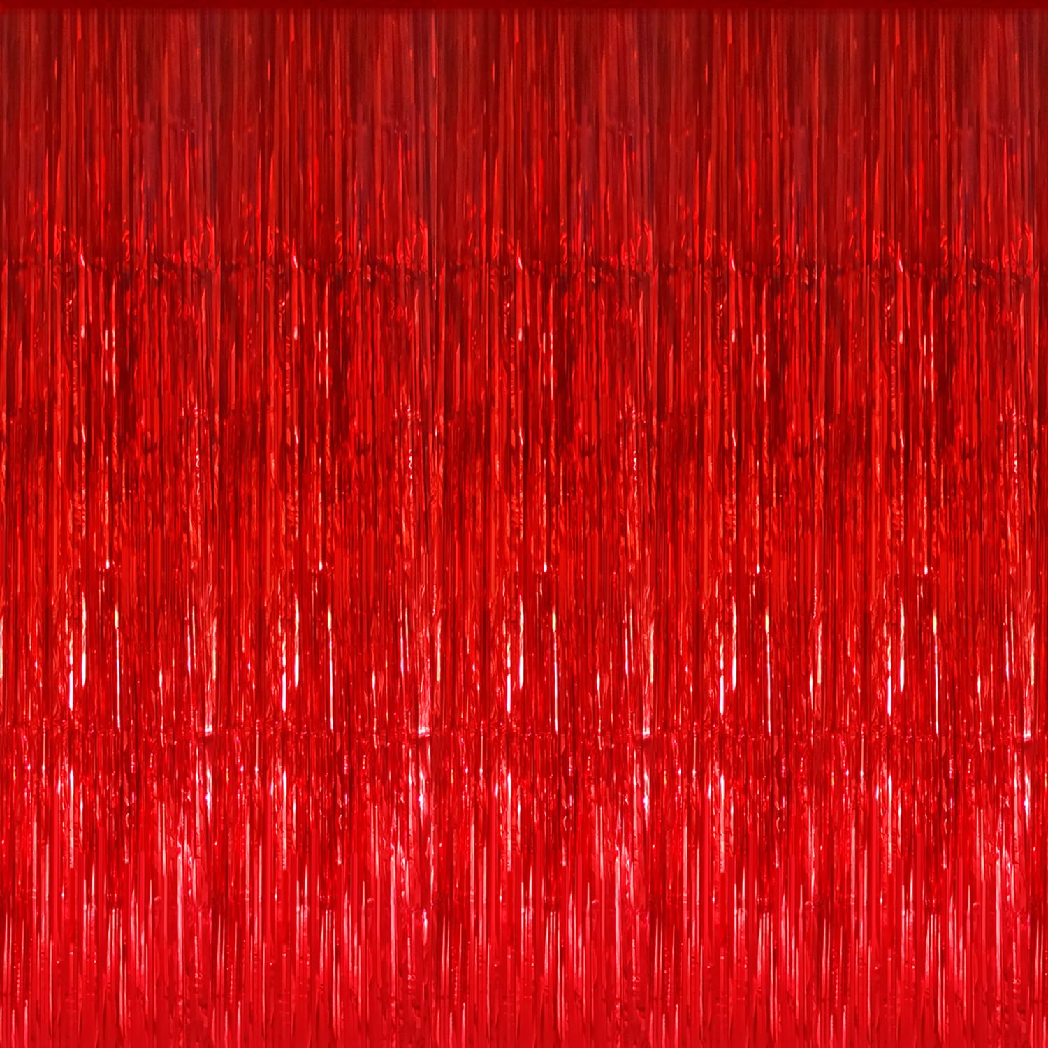 GOER 3.2 ft x 9.8 ft Metallic Tinsel Foil Fringe Curtains Party Photo Backdrop Party Streamers for Birthday Graduation New Year Eve Decorations Wedding Decor (1 Pack  Red)