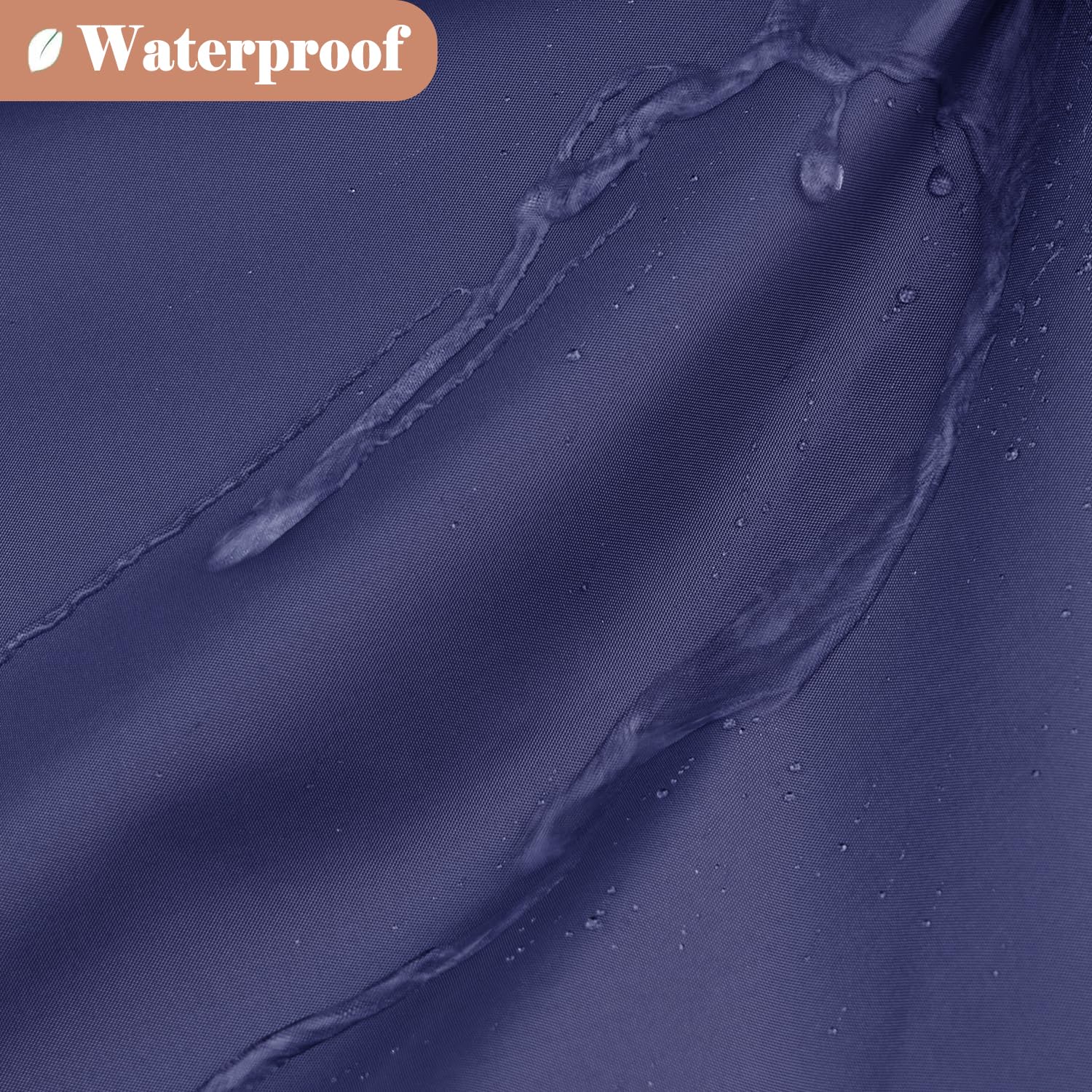 UFRIDAY Navy Blue Shower Curtain 72 x 75 Inch Long Fabric Shower Curtain Water Repellent with Window for Bathroom  with 12 Hooks