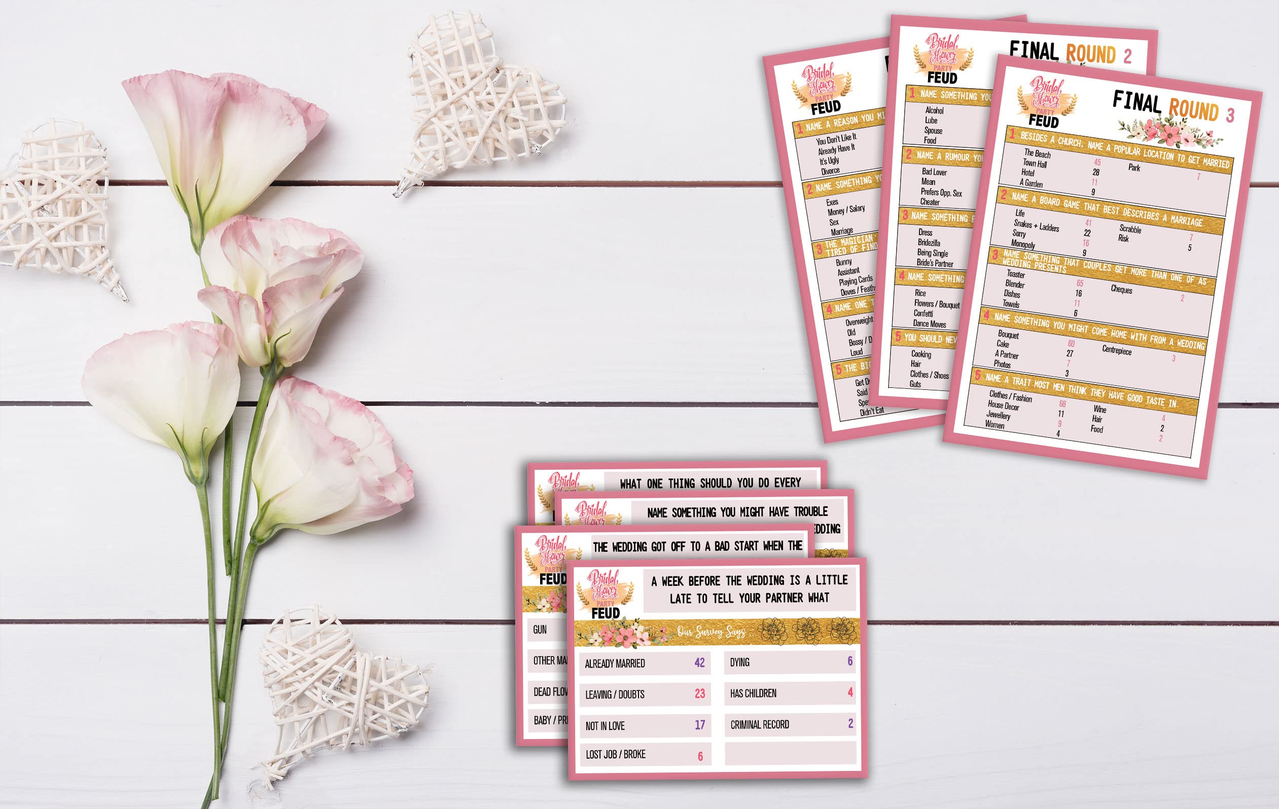 Pazag Bridal Shower Friendly Feud Quiz, Family Feud Quiz, Bridal Shower Games, Bridal Shower Decorations, Bridal Shower Favors,