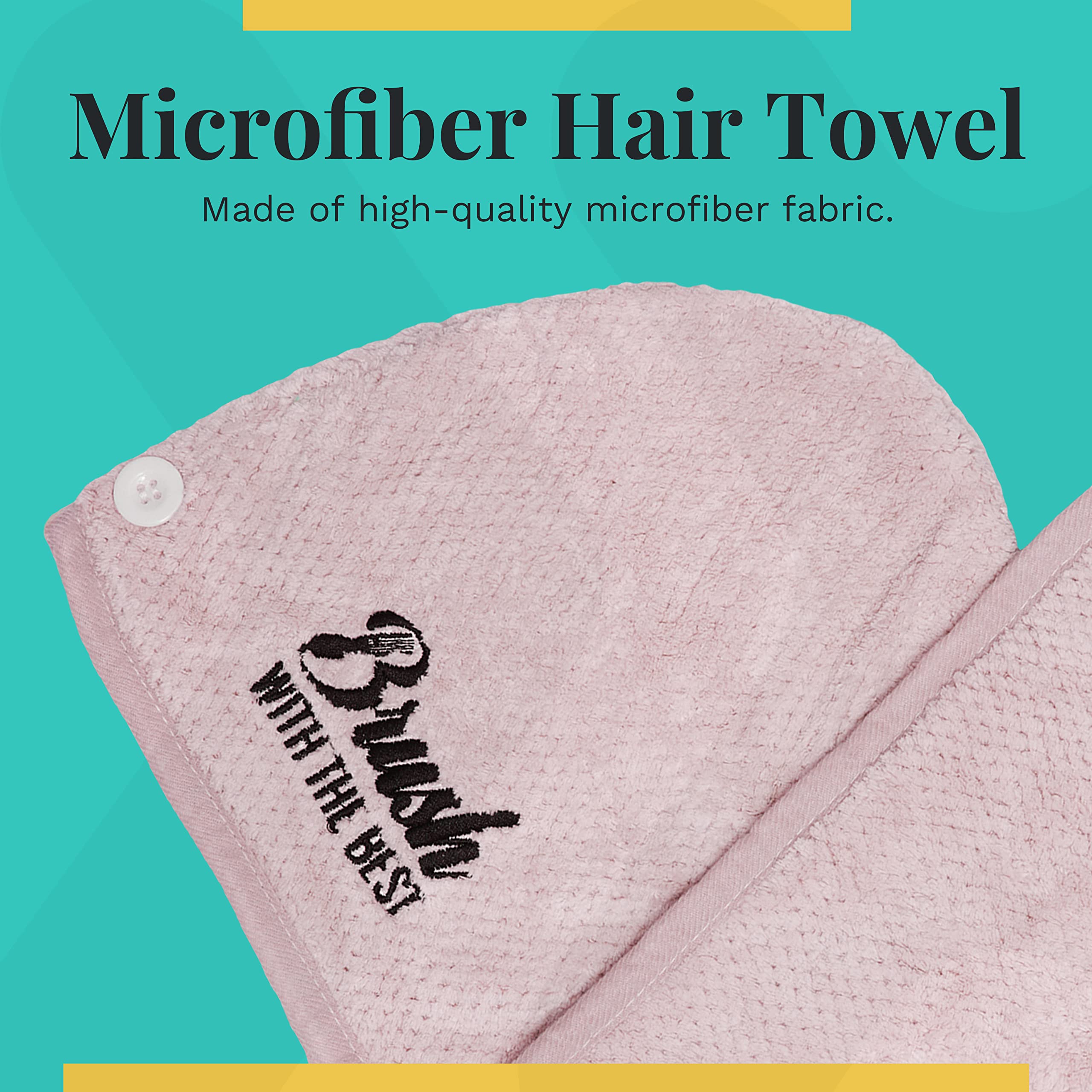 Felicia Leatherwood Microfiber Hair Towel Wrap - Quick Drying, Anti Frizz & Gentle on Hair - Easy to Use, Saves Time, Lightweigh