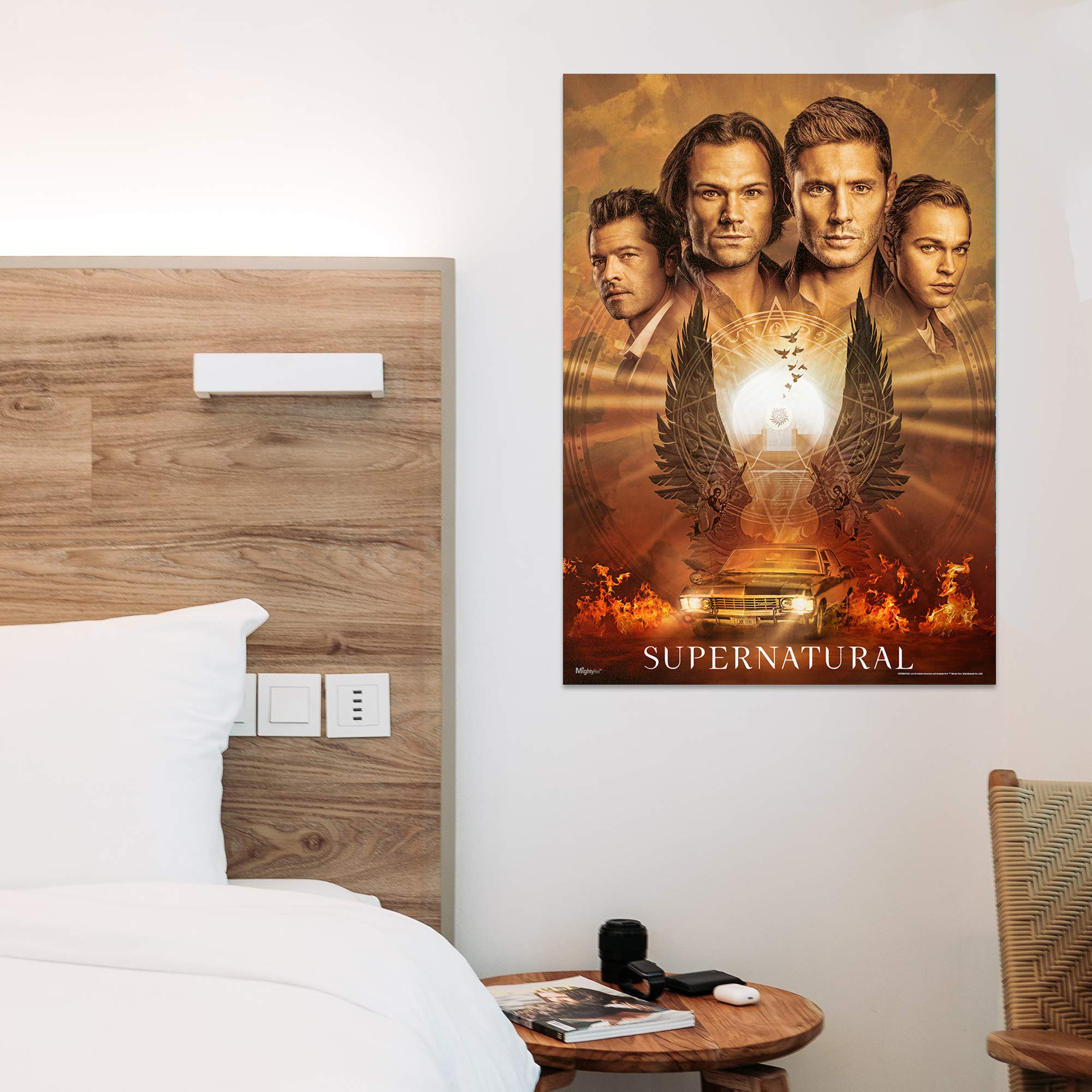 Mightyprint Supernatural - Sam And Dean Winchester, Castiel, Jack - Durable 17    X 24 Wall Art - Not Made Of Paper - The End Is