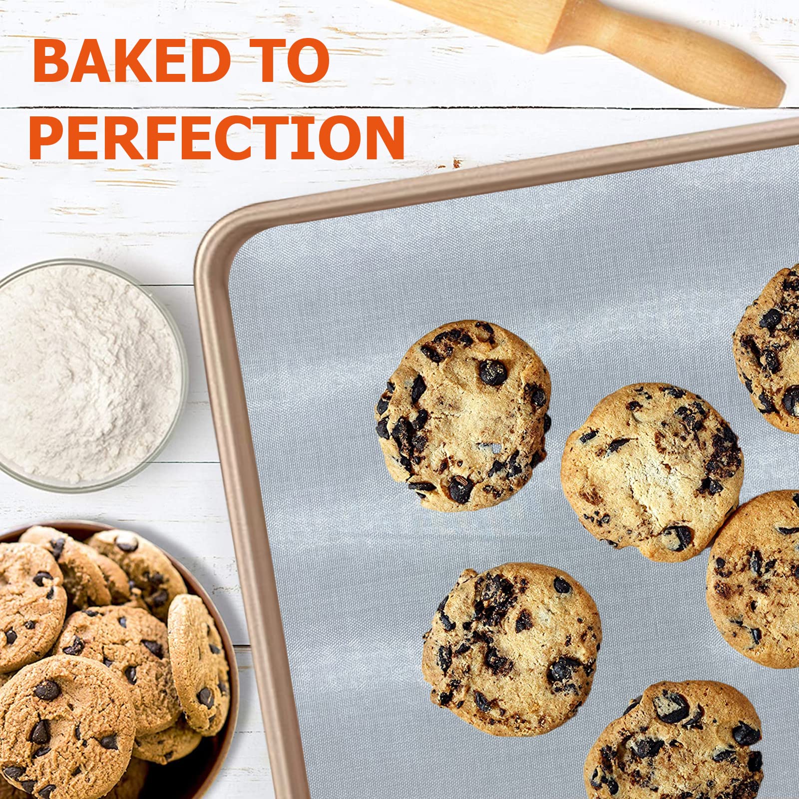 Silicone Baking Mat Roll, Cut To Size Silicone Mat, Non-Slip Silicone Pastry Mat, Non-Stick Reusable Air Fryer Liner, Counter Ma