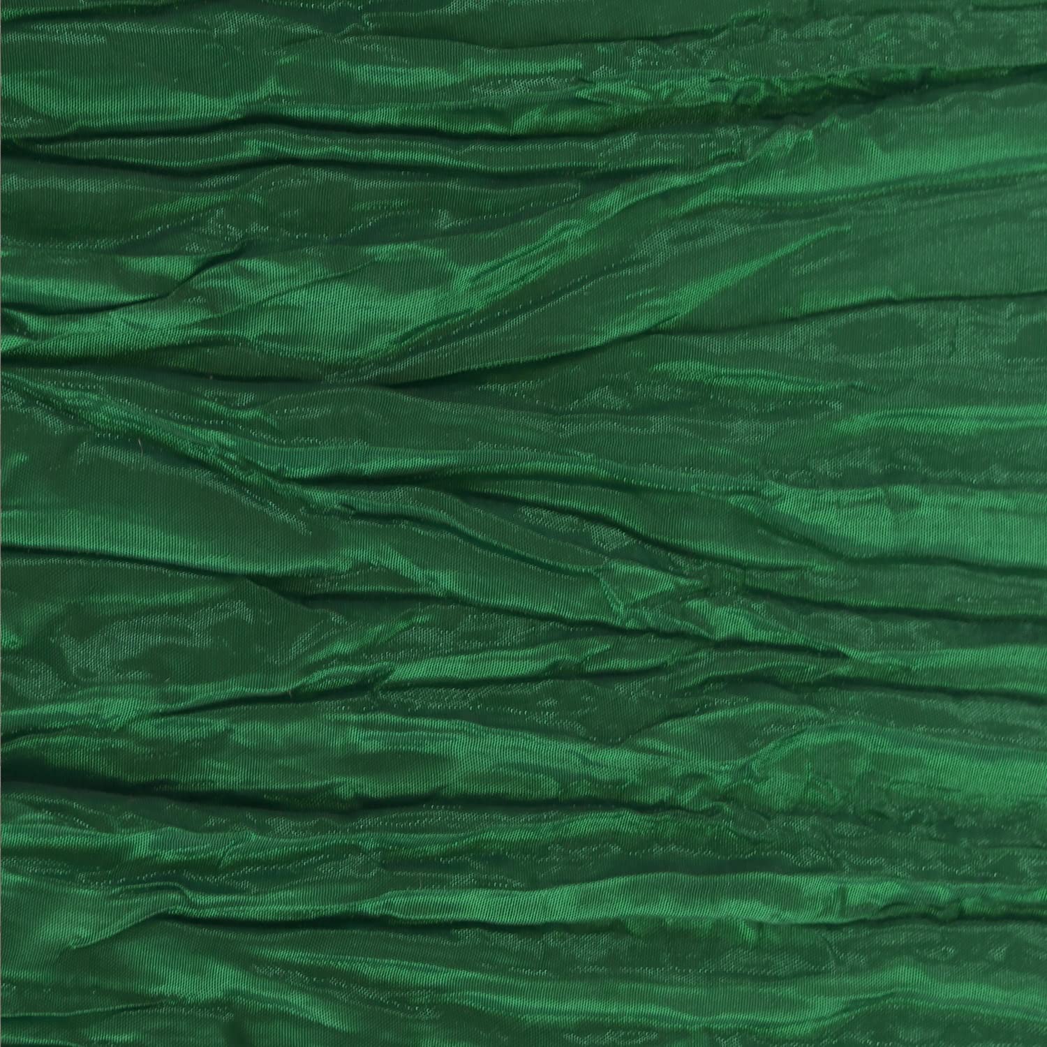 Your Chair Covers - 132 Inch Round Crinkle Taffeta Tablecloth - Hunter Green  Crushed Shiny Dining Table Cloth for Wedding Party Birthday Baby Bridal Shower