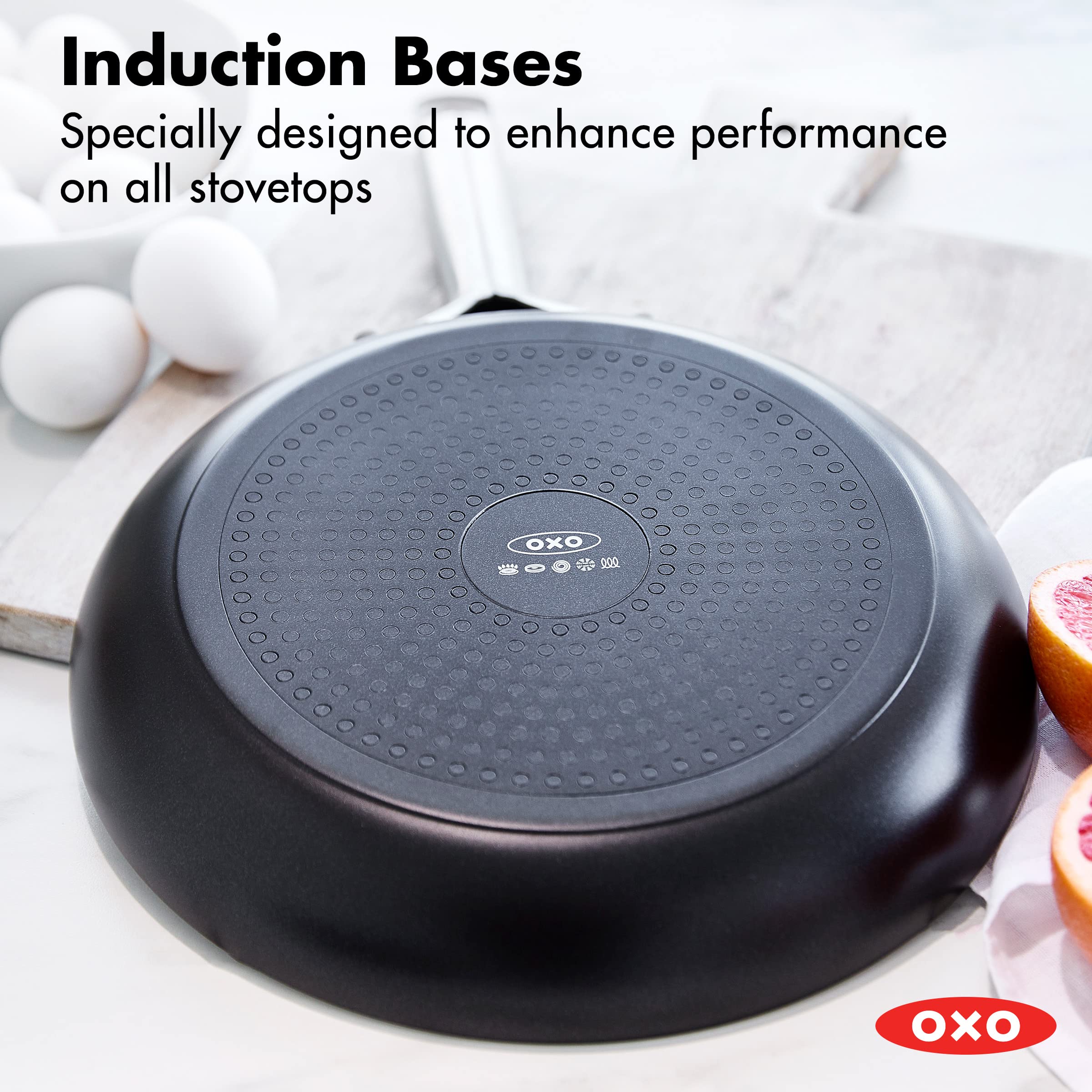 Oxo Agility Series 8 Frying Pan Skillet, Ceramic Nonstick Cookware Pfas-Free, Induction Suitable, Quick Even Heating, Stainles