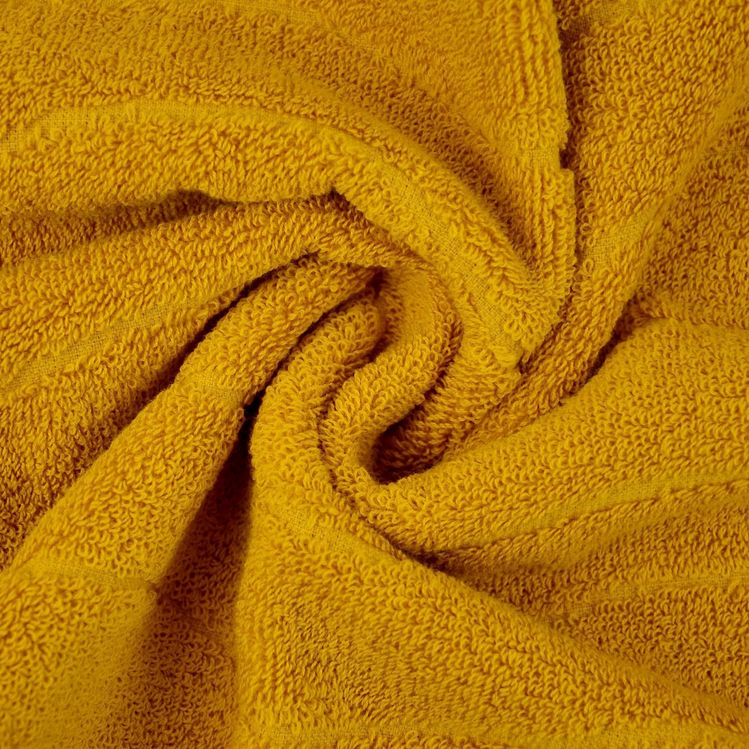 Jacquotha Wavy Striped Cotton Hand Towels, Set Of 2, Dry Your Hand Instantly, 13X29 Inches, Mustard, Fall Kitchen Bathroom Towel