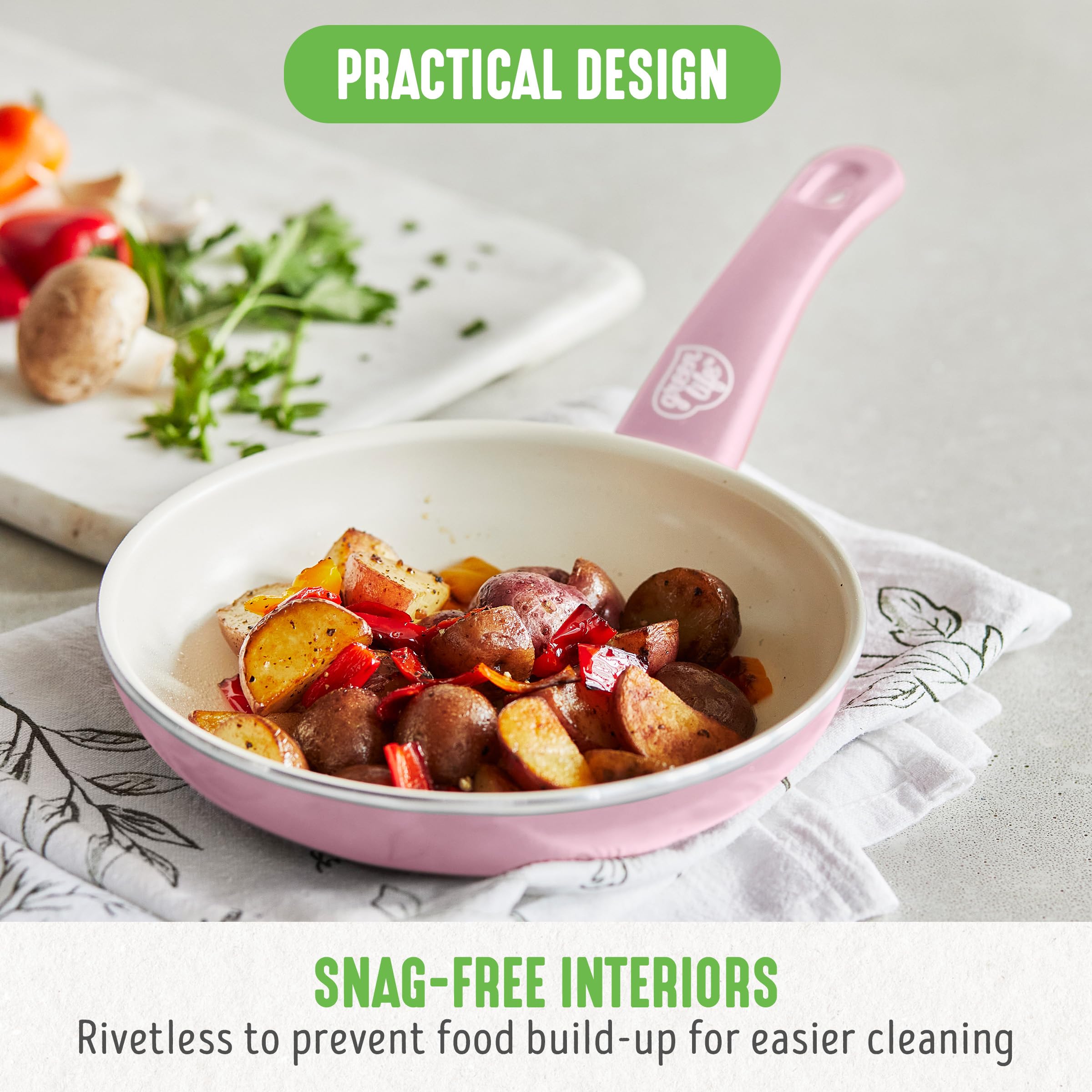 Greenlife Soft Grip Healthy Ceramic Nonstick 7'' And 10'' Frying Pan Set, Pfas & Pfoa-Free, Dishwasher Safe, Egg Omelet Skillet,