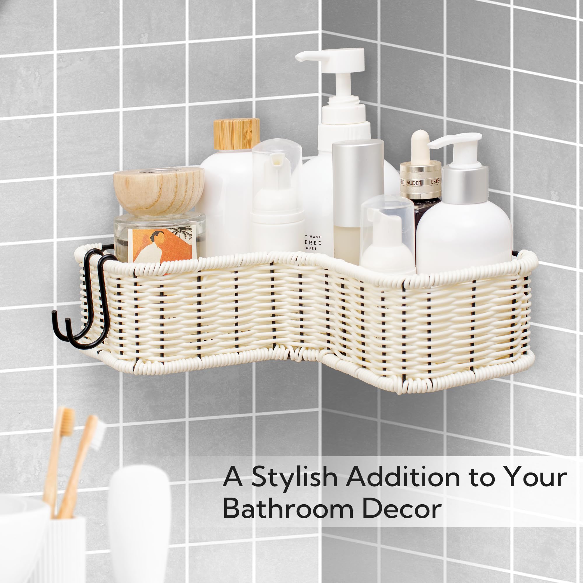 Granny Says Shower Caddy Corner, Adhesive Bathroom Shower Organizer, 2 Pack Shower Shelves For Inside Shower, Rust-Proof Corner