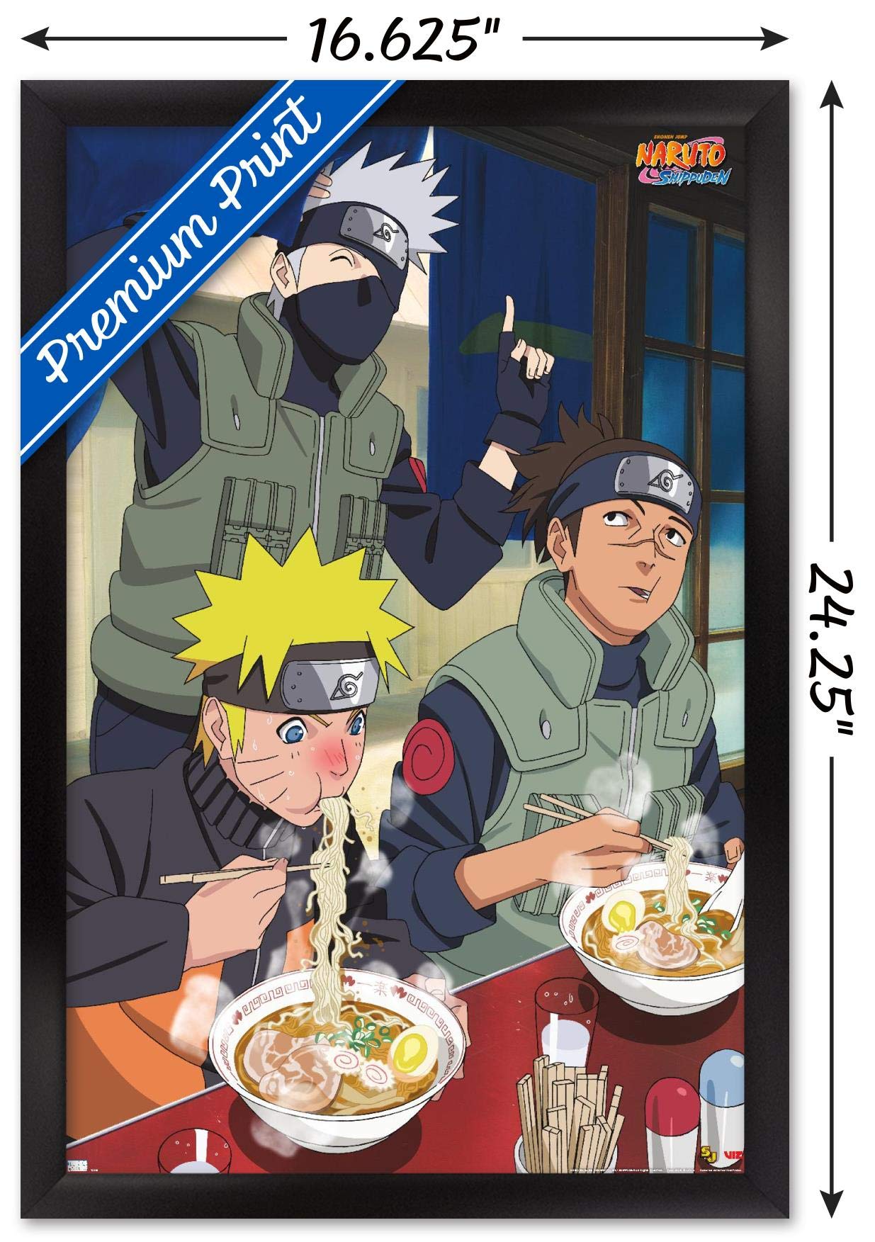 Trends International Naruto Shippuden - Food Wall Poster, 14.725'' X 22.375'', Black Framed Version