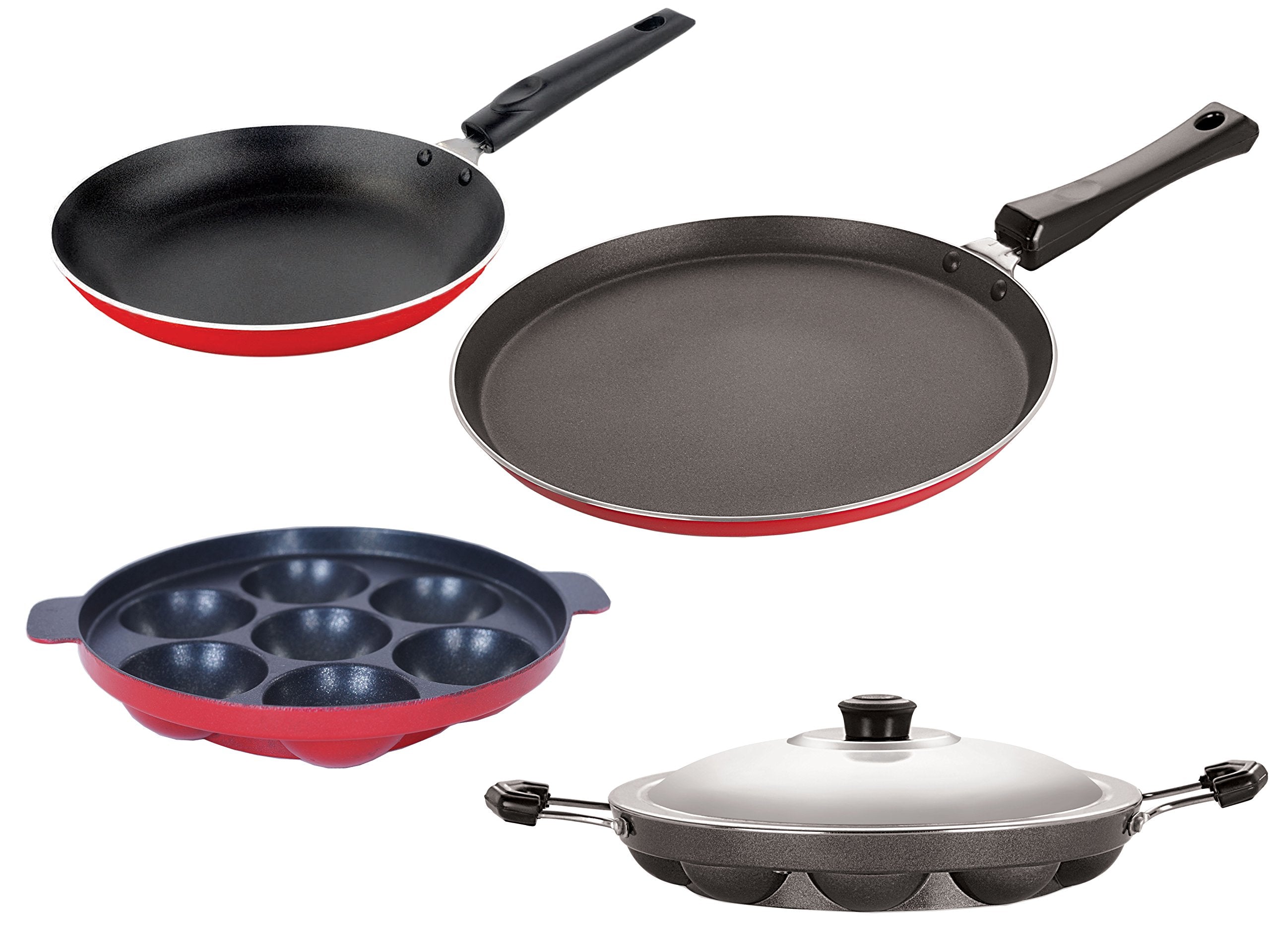 Nirlon 4 Piece NonStick Aluminium Cookware Combo Set Offer, Ft10_Tp_Ap(7)_Ap(12)