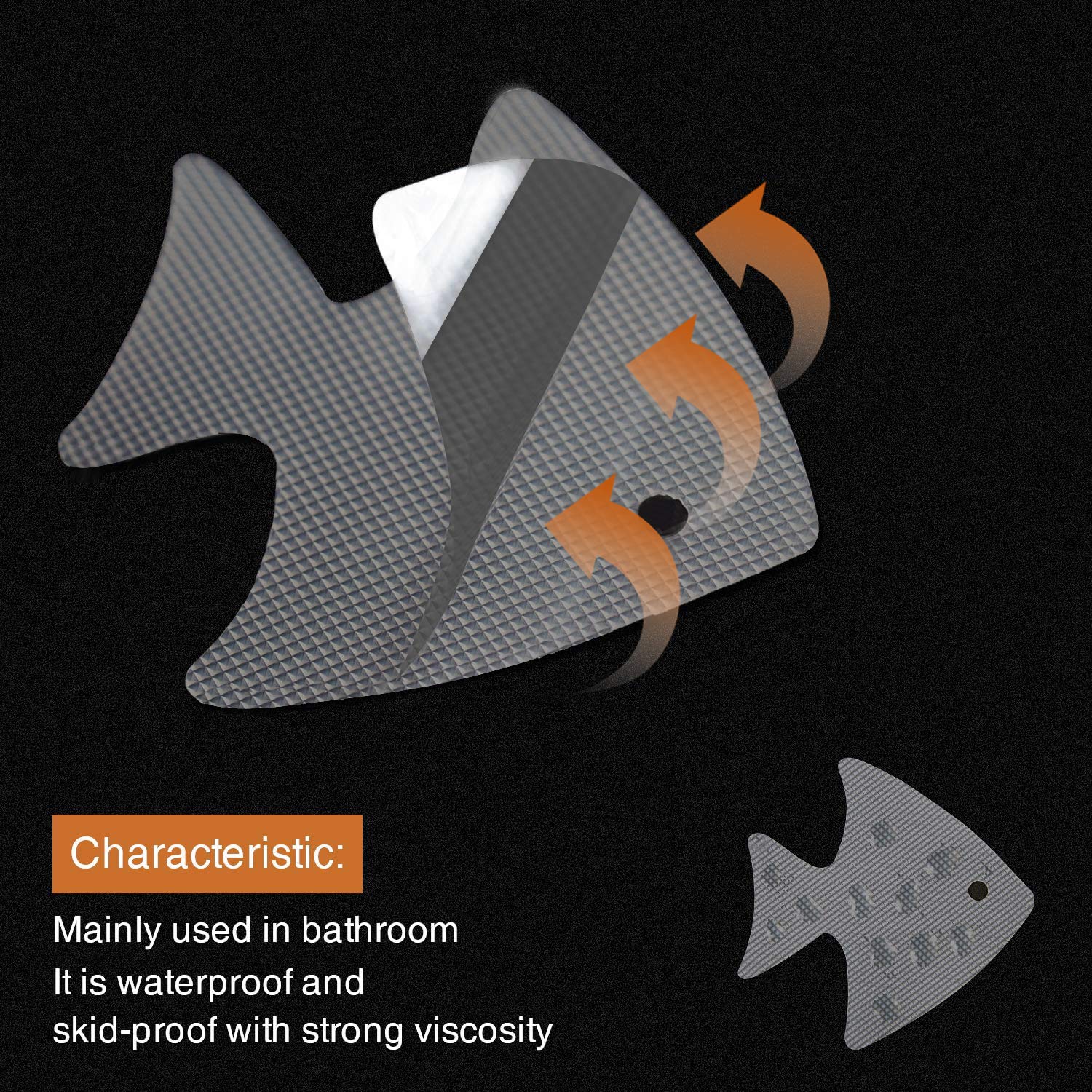 Secopad Bathtub Stickers Non-Slip  24 PCS Safety Shower Treads Adhesive Appliques with Premium Scraper (Gray)