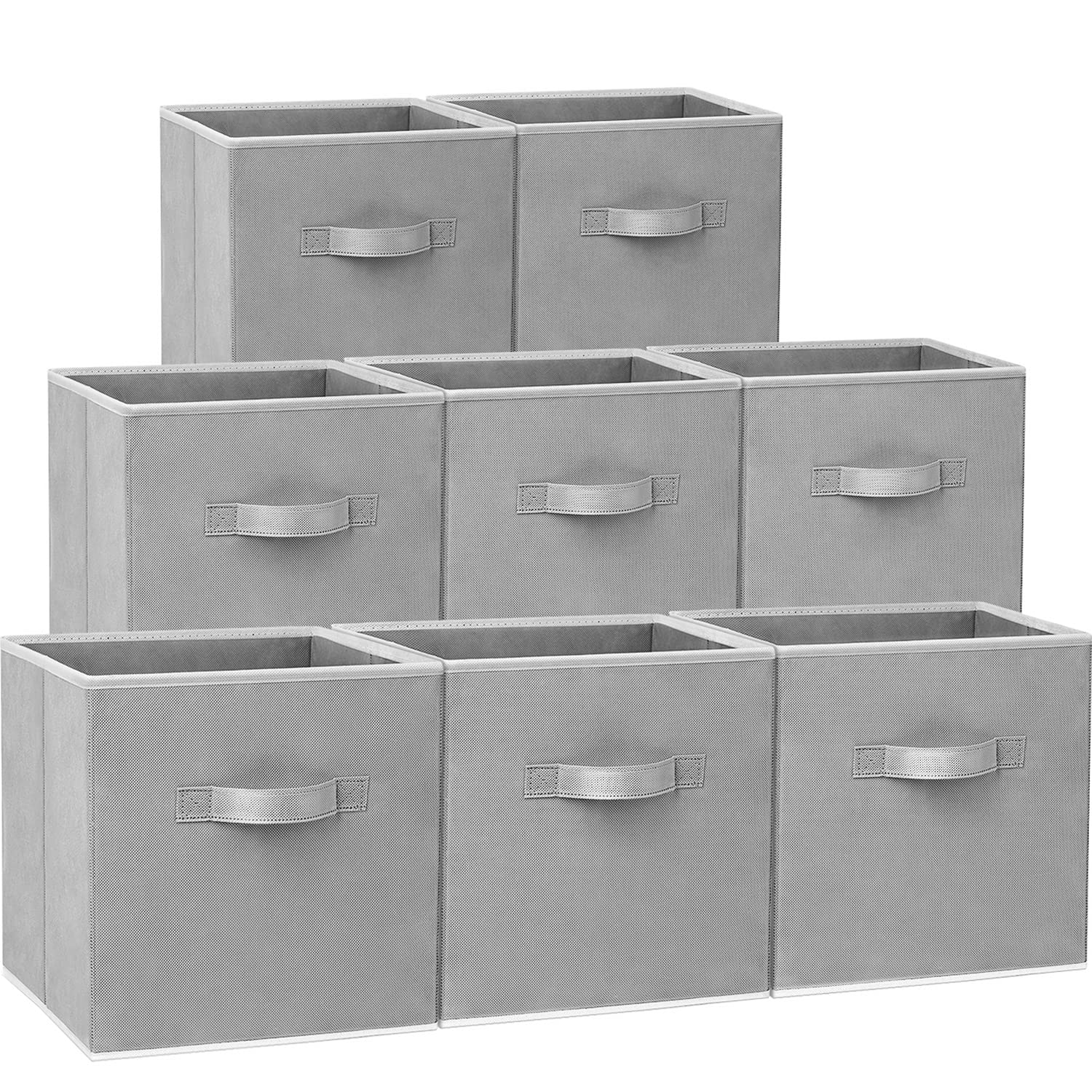 Criusia Heavy Duty Fabric Storage Cubes, Collapsible Storage Organizer Bins for Shelves Closet, Baskets for Clothes, Blankets, T