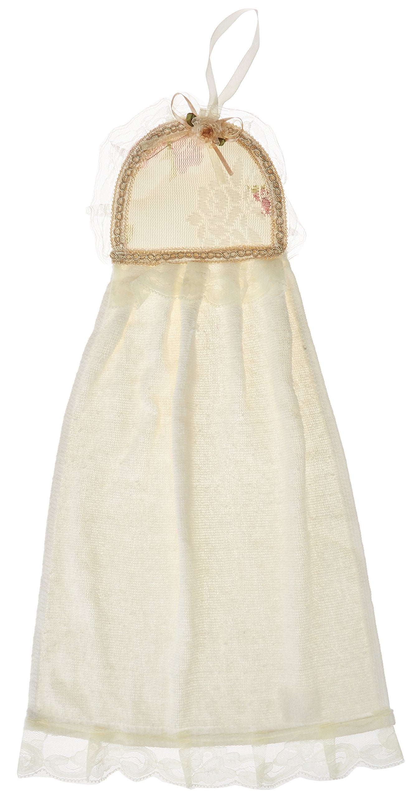 Violet Linen Luxurious And Elegant - Eden Lace Style Bathroom 12 X 17 Hand Towel 100% Cotton Super Soft And Absorbent-Set Of 2-B