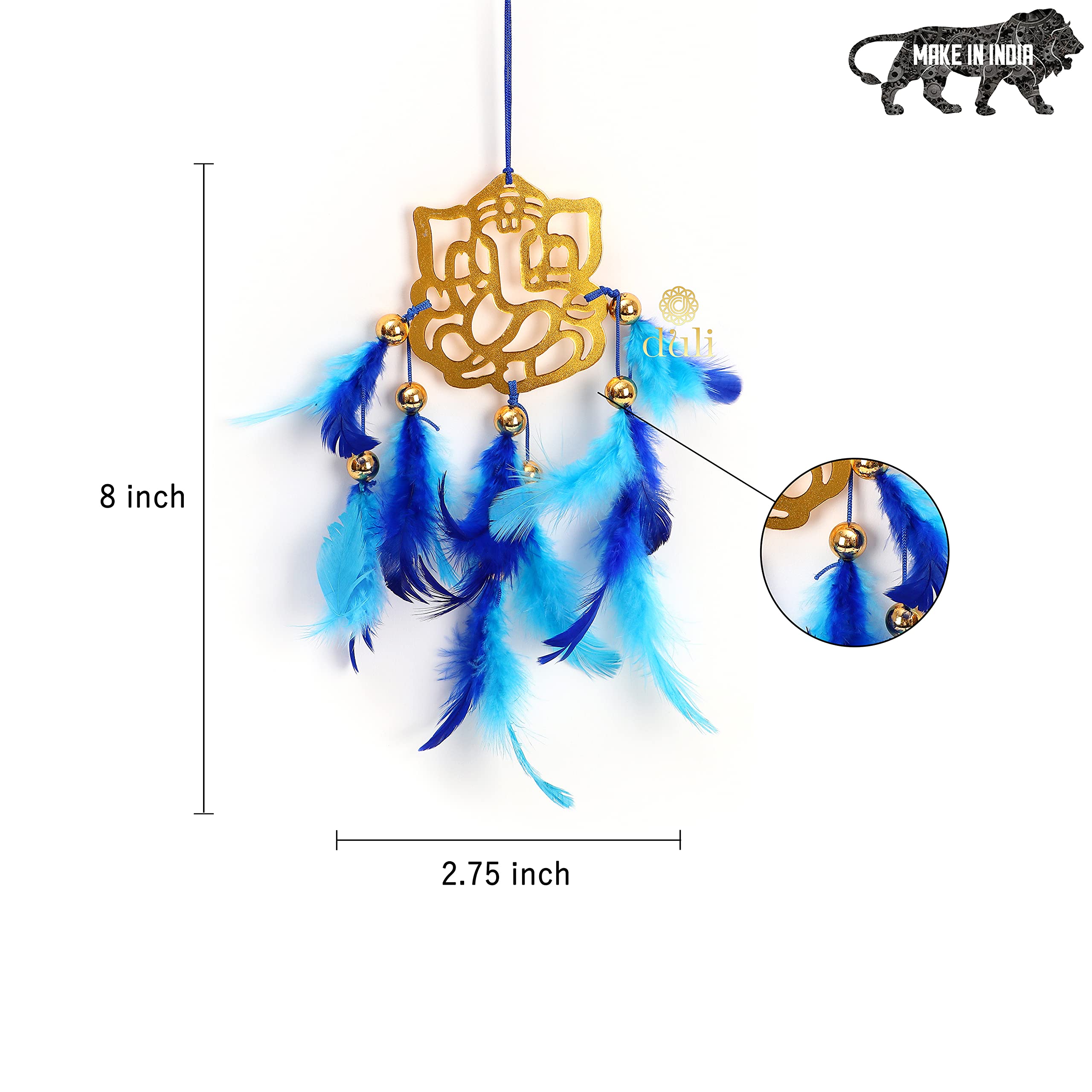 DULI Divine Handmade Dreamcatcher Ganesh Dreamcatcher for Car Hanging, Bedrooms, Office Balcony Outdoors Garden or Wall Decor (B