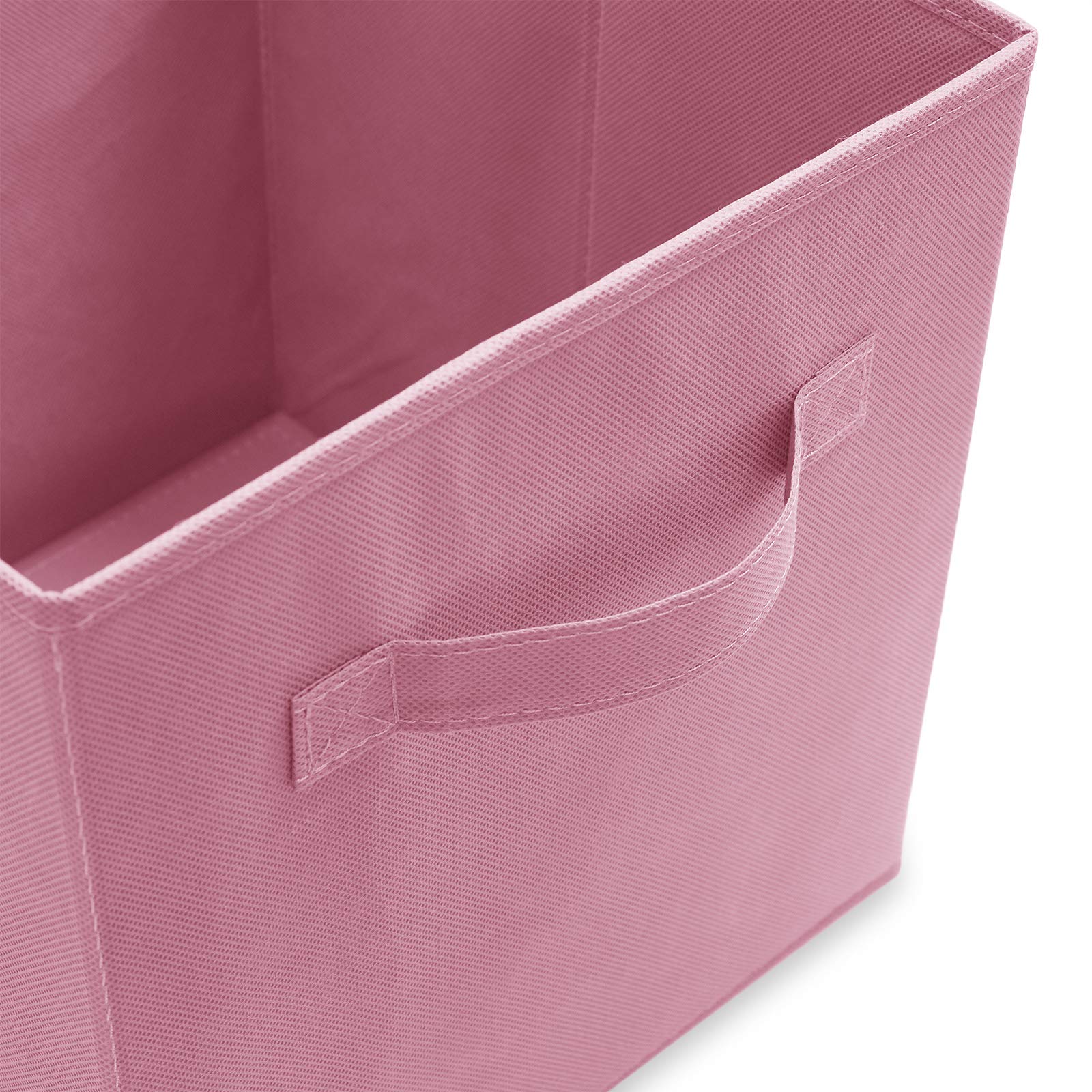 Casafield Set Of 12 Collapsible Fabric Cube Storage Bins, Light Pink - 11'' Foldable Cloth Baskets For Shelves, Cubby Organizers