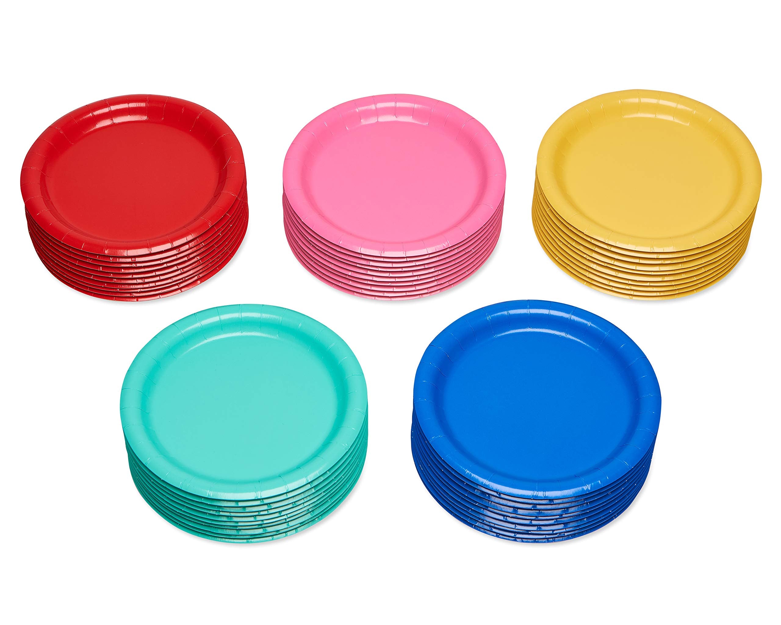 American Greetings Rainbow Party Supplies For Graduation, Birthdays And All Occasions, Multicolor Paper Dessert Plates (50-Count