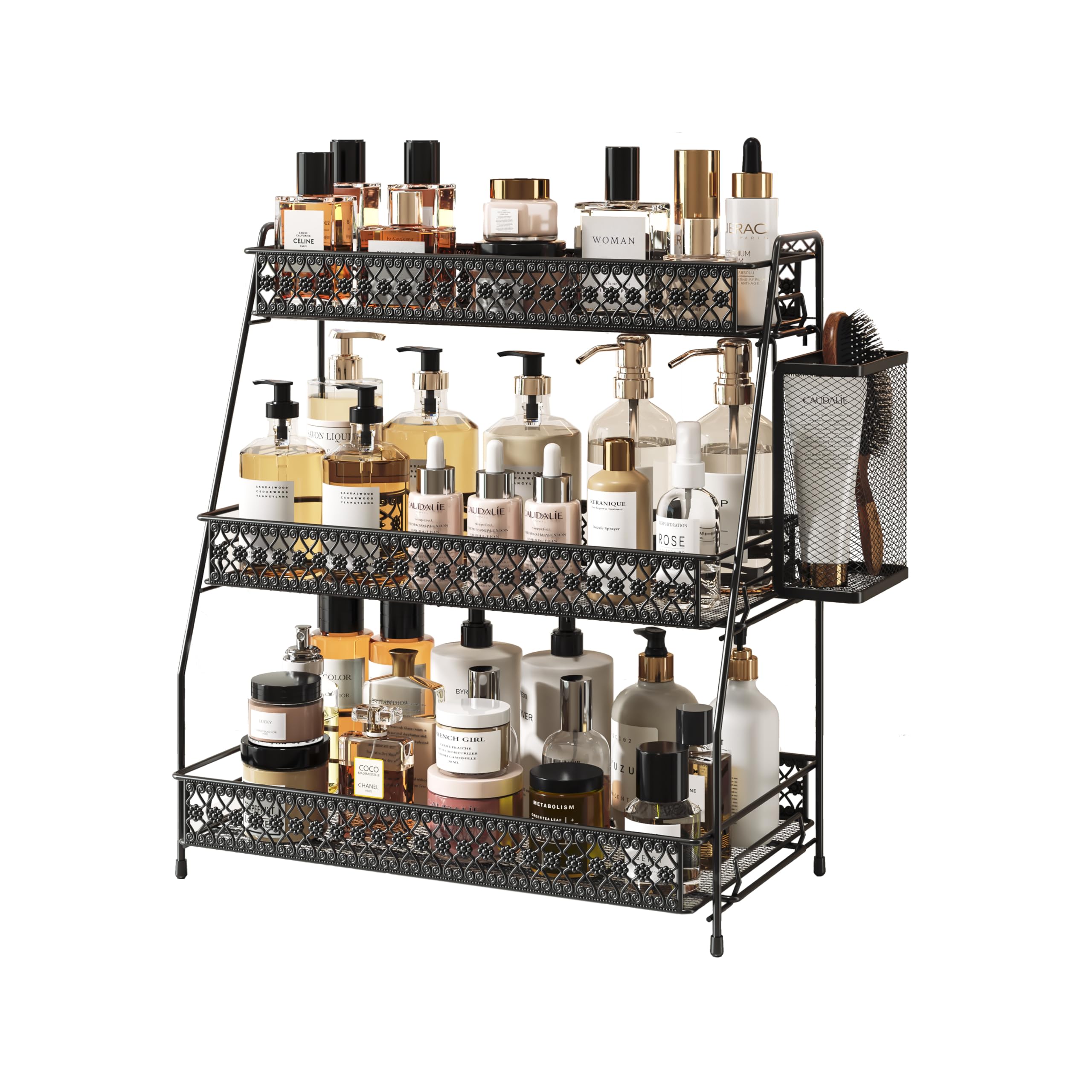 Silub 3 Tier Spice Rack Organizer For Cabinet With Basket
