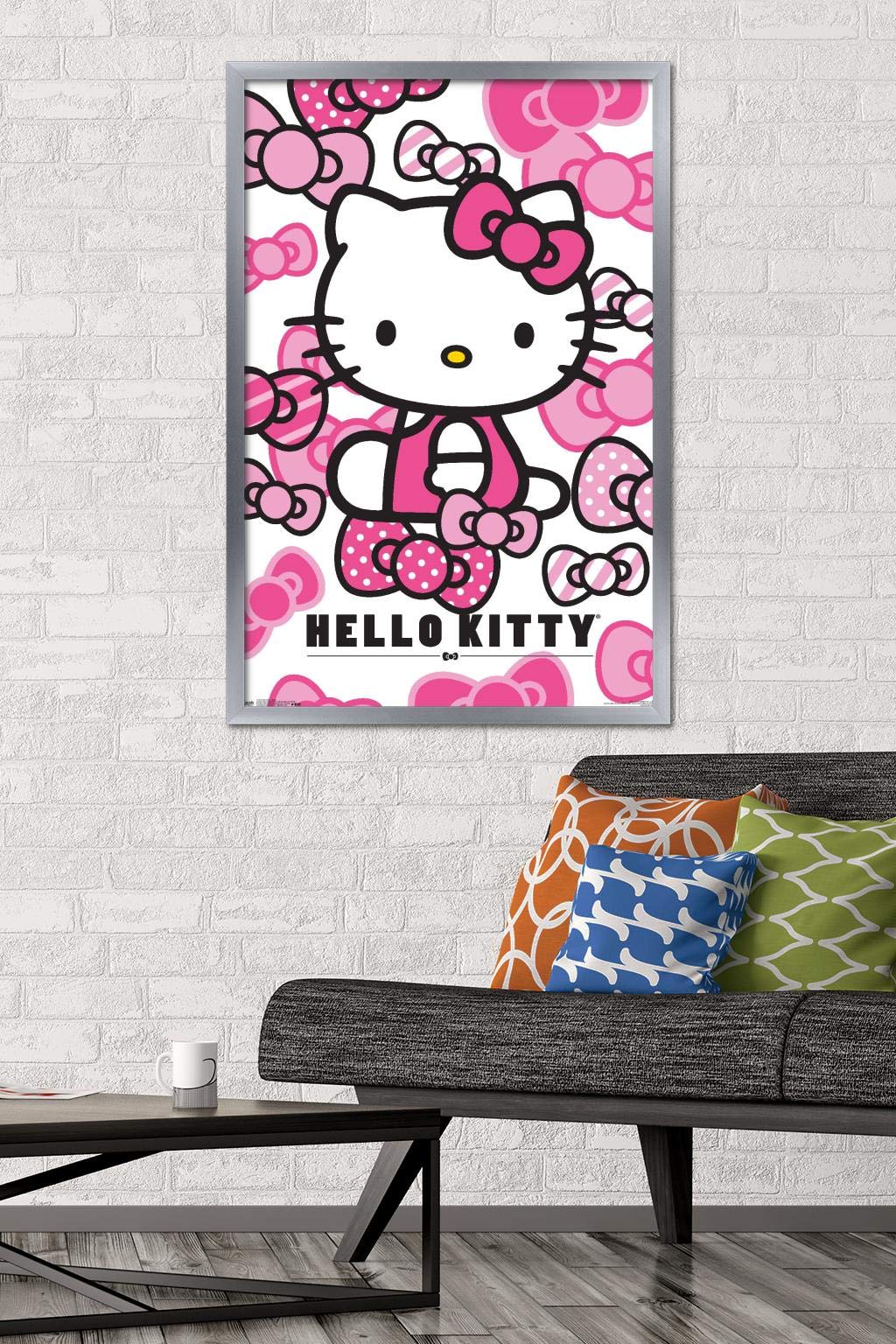 Trends International Hello Kitty - Bows Wall Poster, 22.375'' X 34'', Silver Framed Version