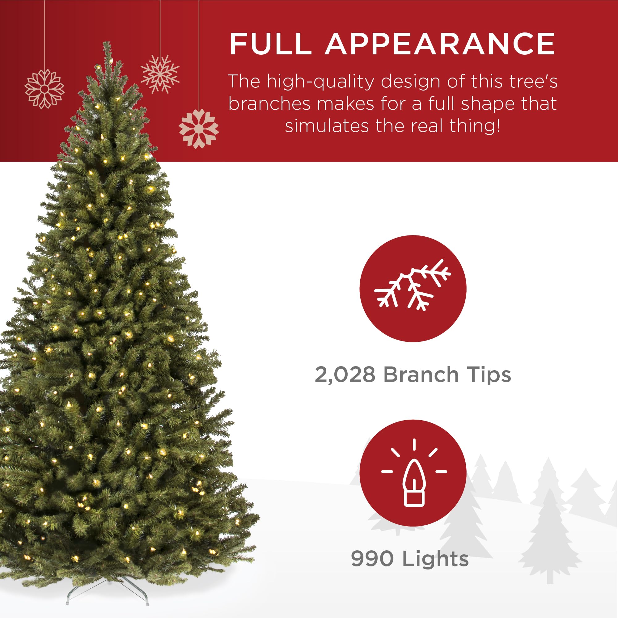 Best Choice Products 9ft Pre-Lit Spruce Artificial Holiday Christmas Tree for Home, Office, Party Decoration w/ 900 Incandescent