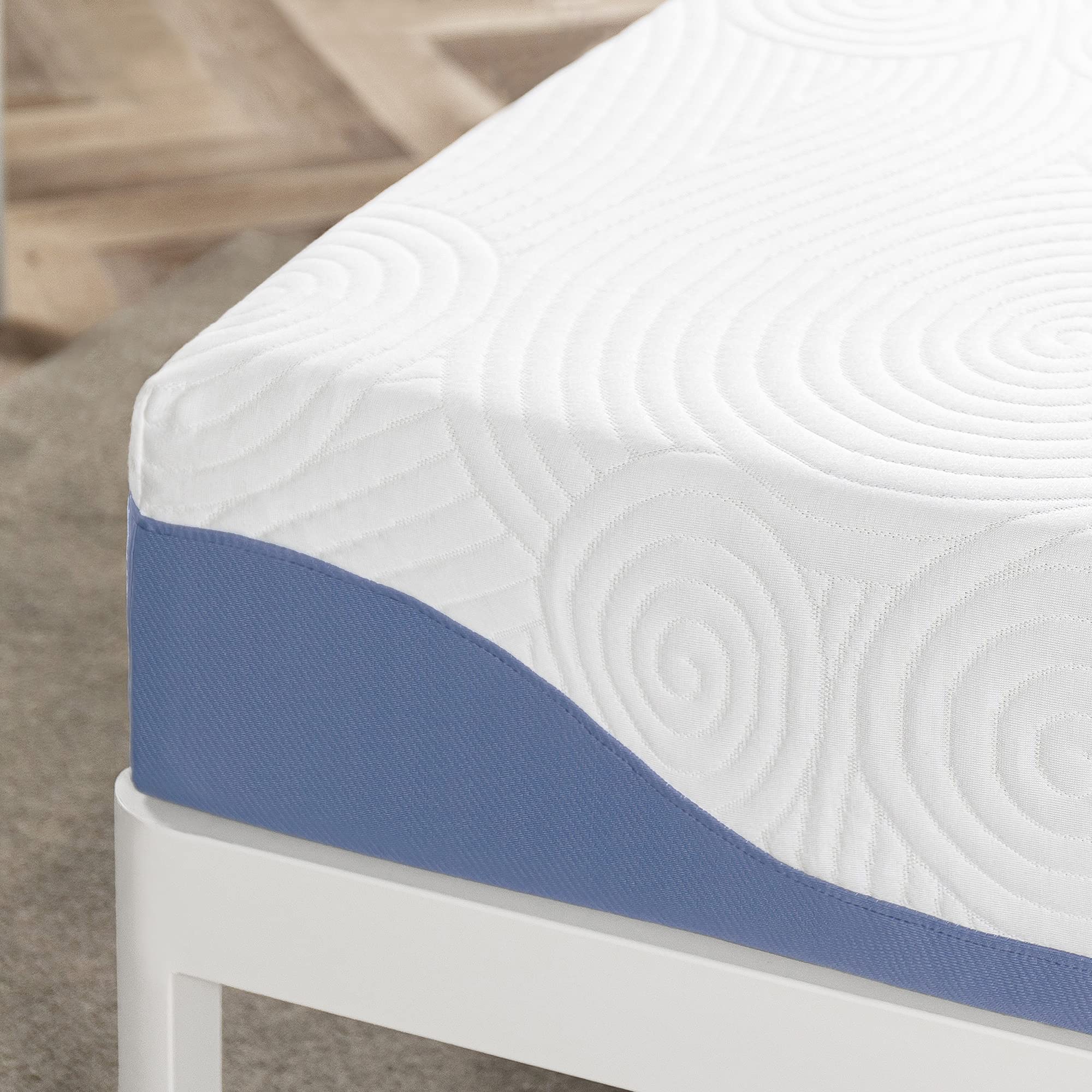 Mellow 8 Inch Cooling Gel-Infused Memory Foam Bed Mattress, Medium Firm Sleep And Breathable Fabric Cover, Queen, Mattress In A