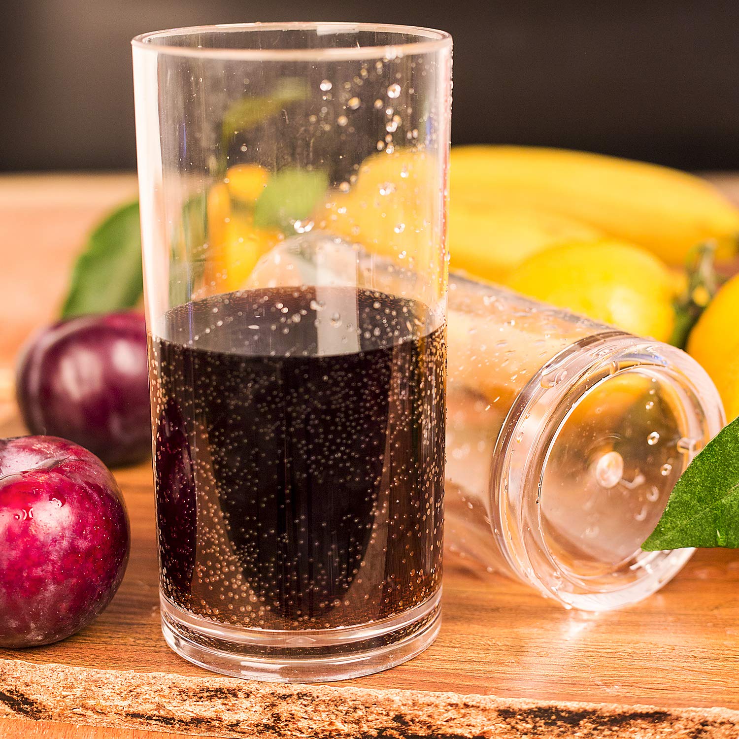 Aoyite 20-Ounce Plastic Tumblers Dishwasher-Safe Premium Quality Juice Water Glasses Bpa-Free Clear Set Of 6 Drinking Cups