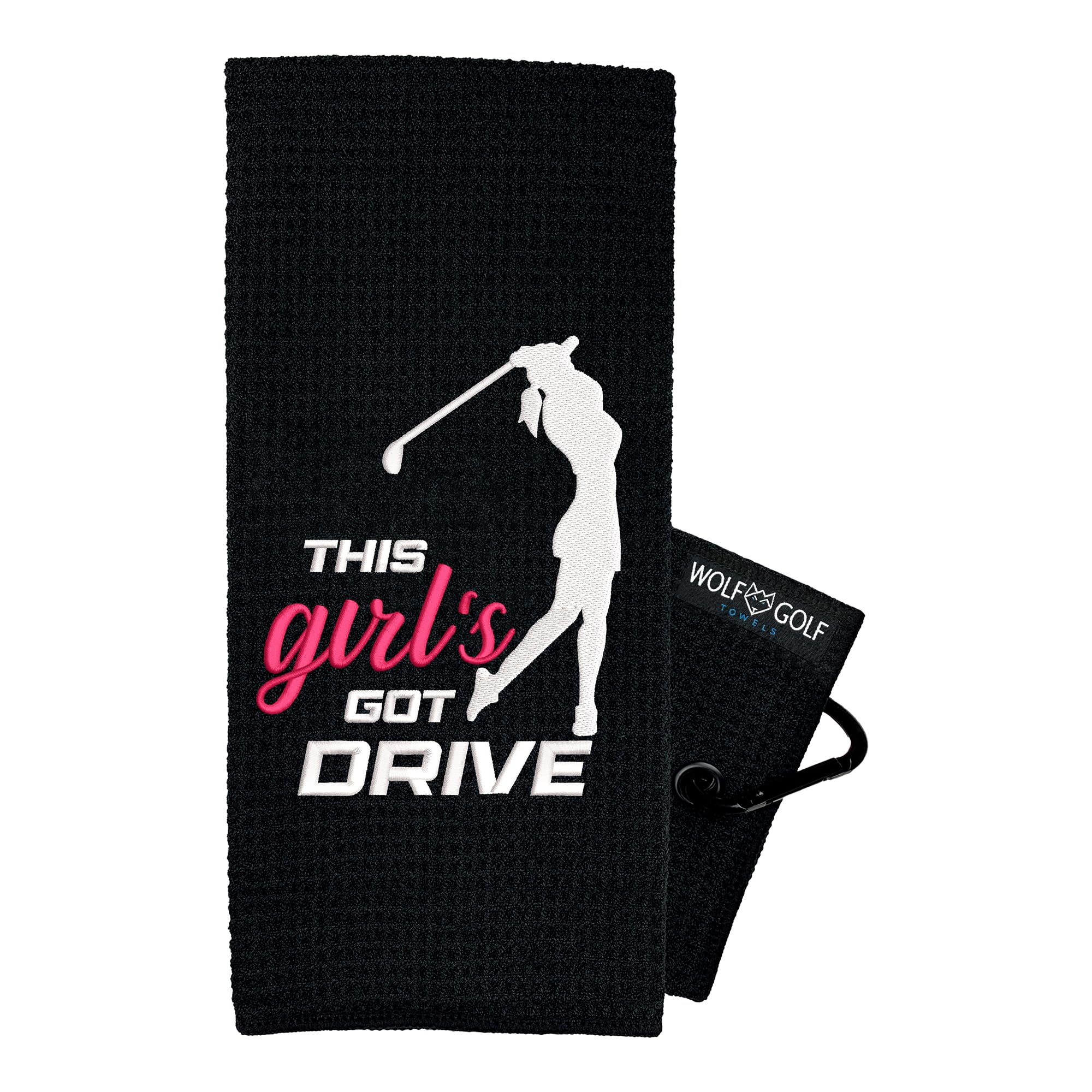 Wolf Golf Towels - This Girls Got Drive Golf Towel - Golf Accessories For Women - Golf Gifts For Women - Golf Towel For Women -