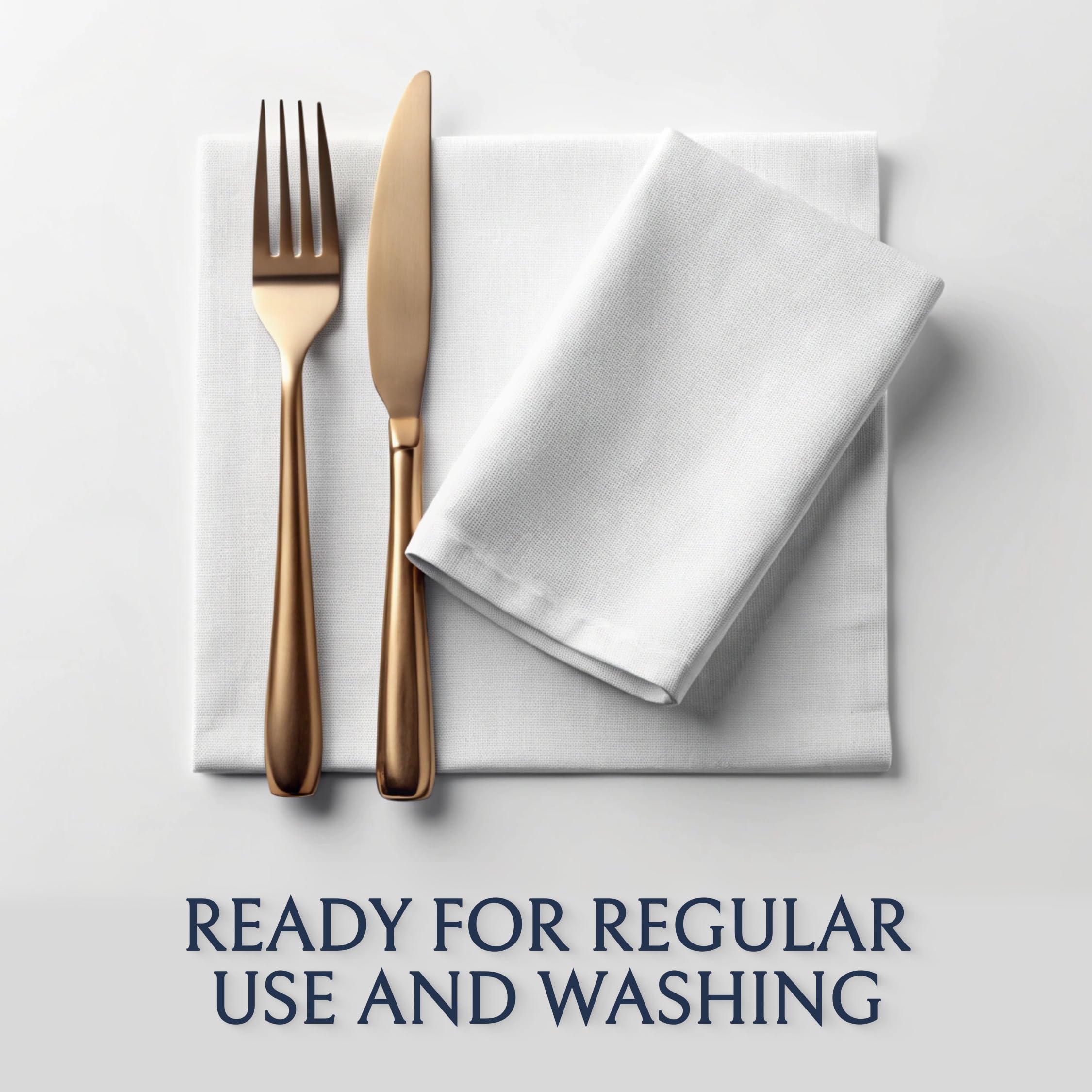 Wealuxe White Cloth Napkins Set Of 24-17X17 Inches, 220 Gsm Thick And Durable 100% Polyester Napkins, Stain And Wrinkle Free Din